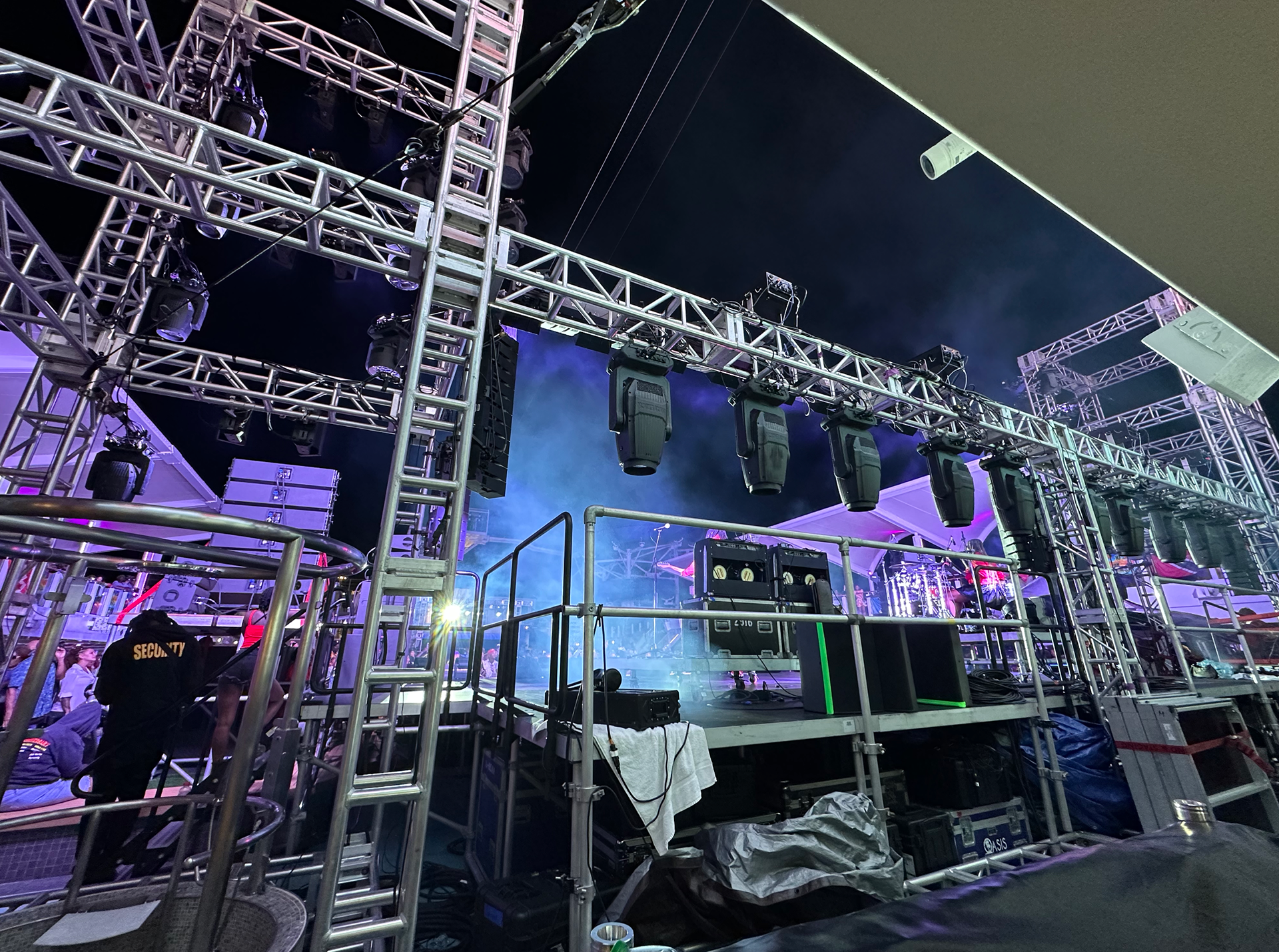 Backstage waiting for load out.