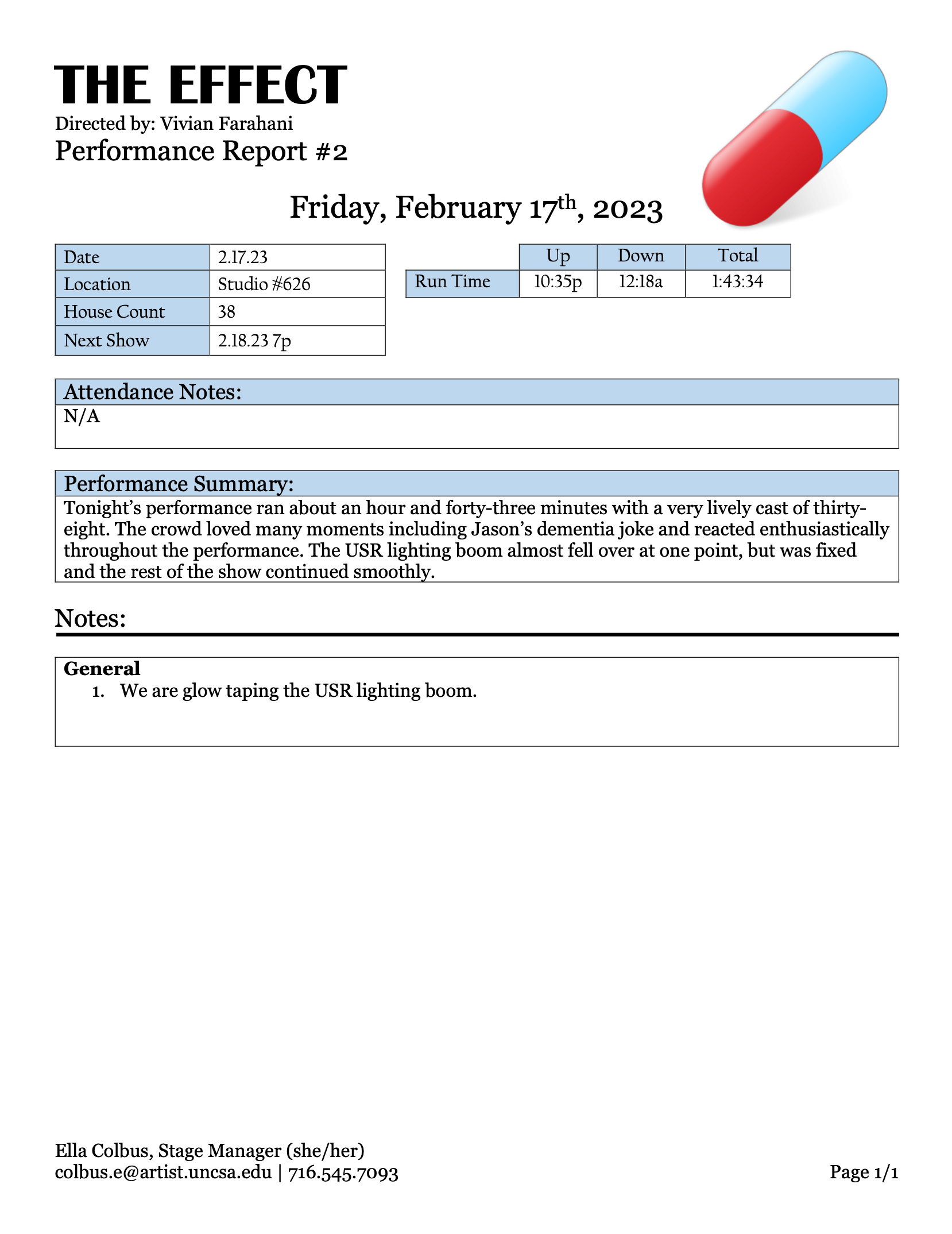 "The Effect" Performance Report