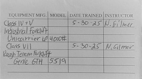 Forklift Certification