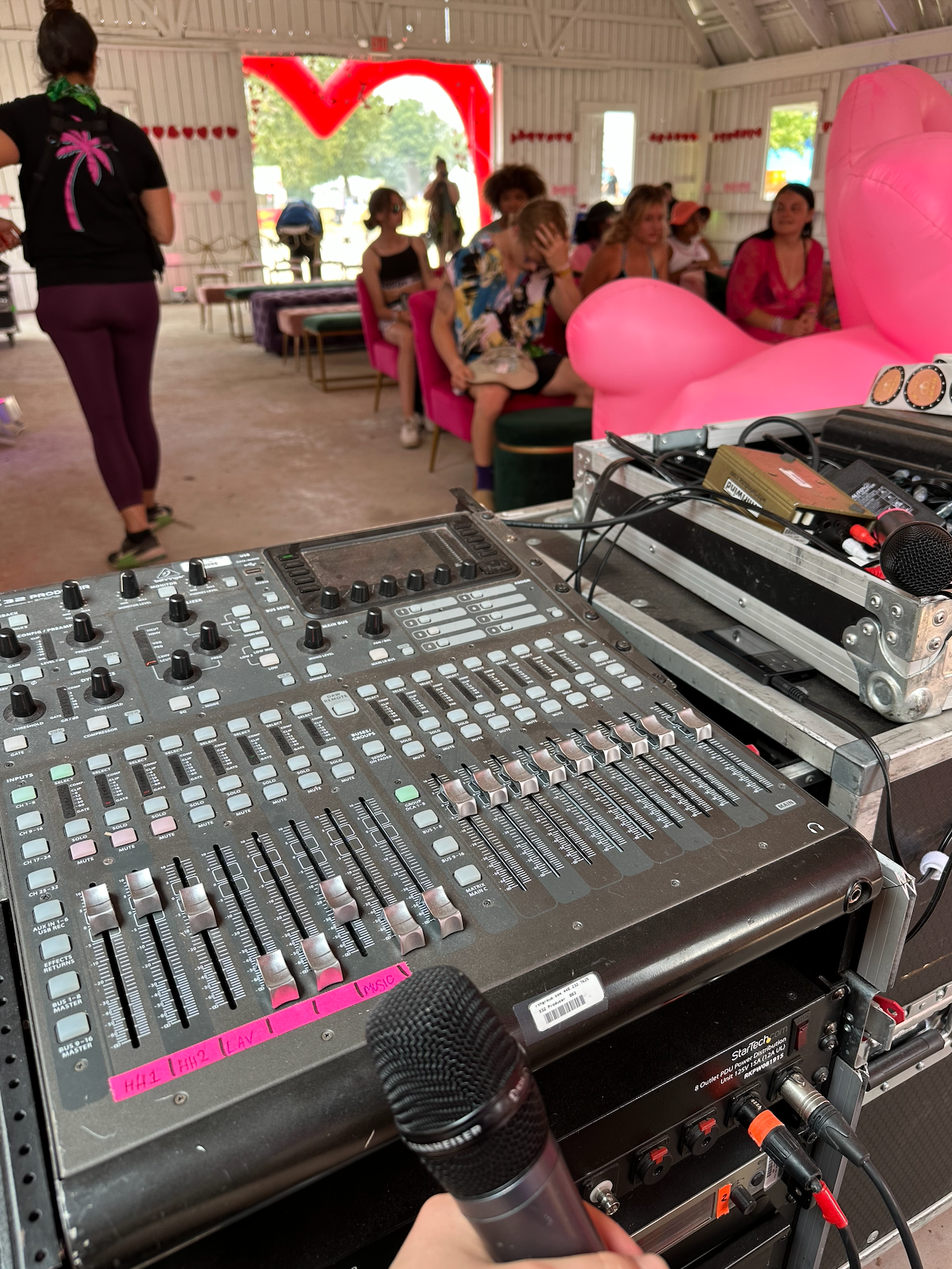 Running sound for over 30 weddings a day at the "House of MatROOmony" with celebrity guest officiants!
