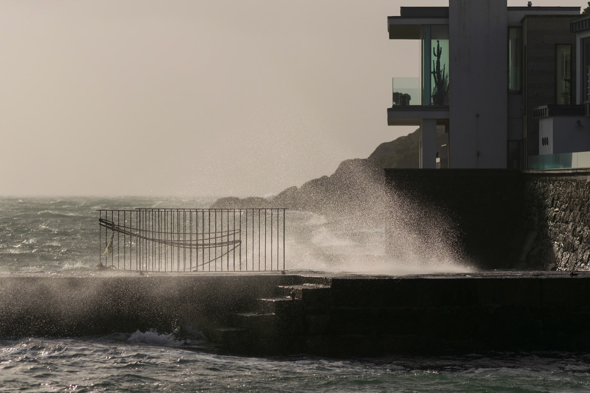 The raw, unyielding power of the Atlantic as ex-Hurricane Ophelia made landfall, turning the quiet eastern coastline into a wall of crashing spray.
