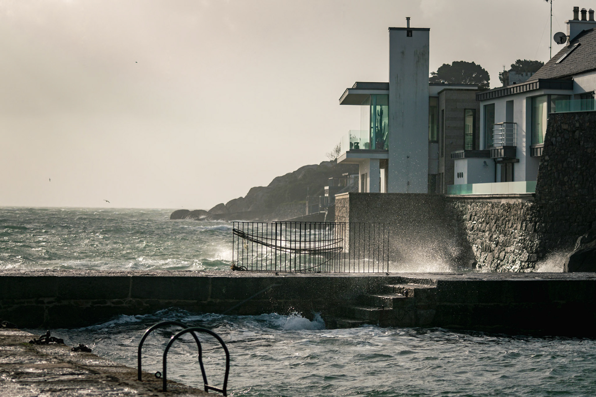 The raw, unyielding power of the Atlantic as ex-Hurricane Ophelia made landfall, turning the quiet eastern coastline into a wall of crashing spray.