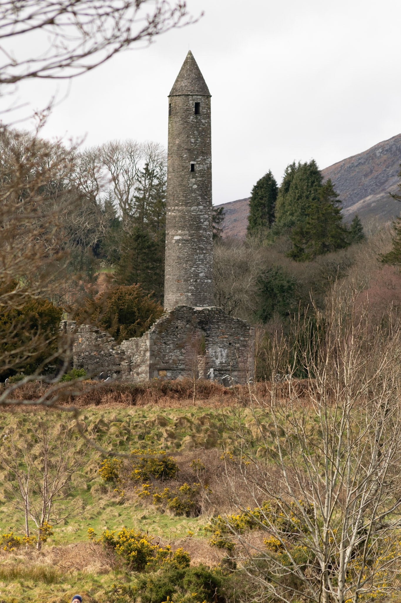Wandering through the ancient, moss-covered ruins and weathered high crosses of Glendalough's 6th-century monastic city.