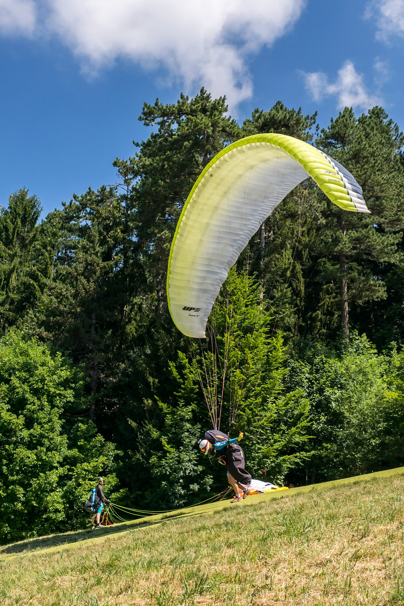 Annecy, France. 11th July, 2018. Paragliding start at Annecy Lac Credit: Fabrice Jolivet