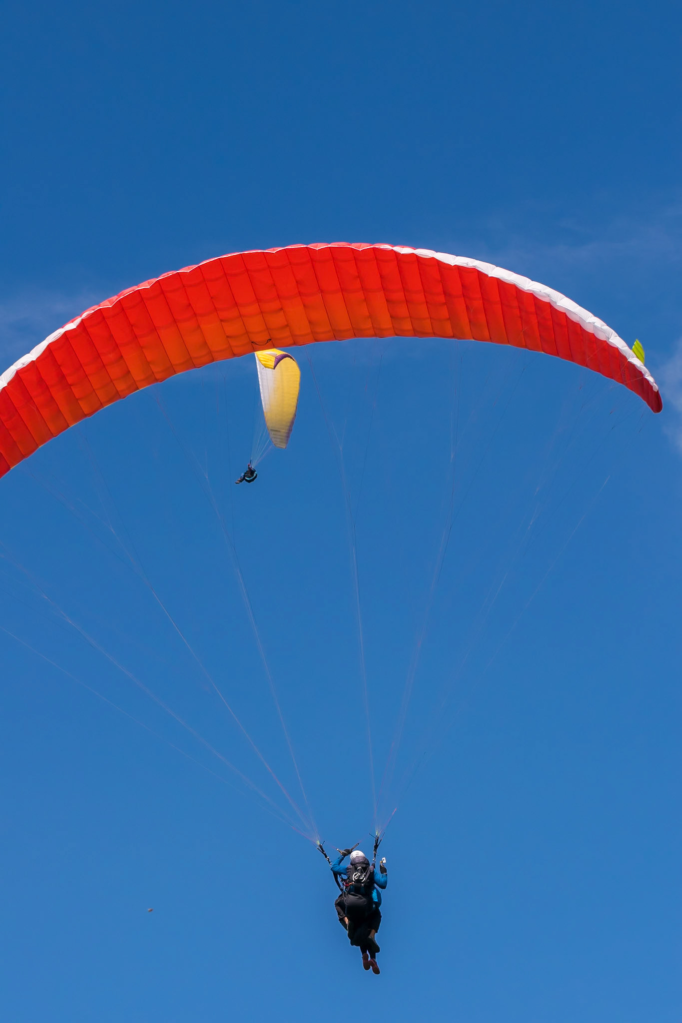 Annecy, France. 11th July, 2018. Paragliding start at Annecy Lac Credit: Fabrice Jolivet