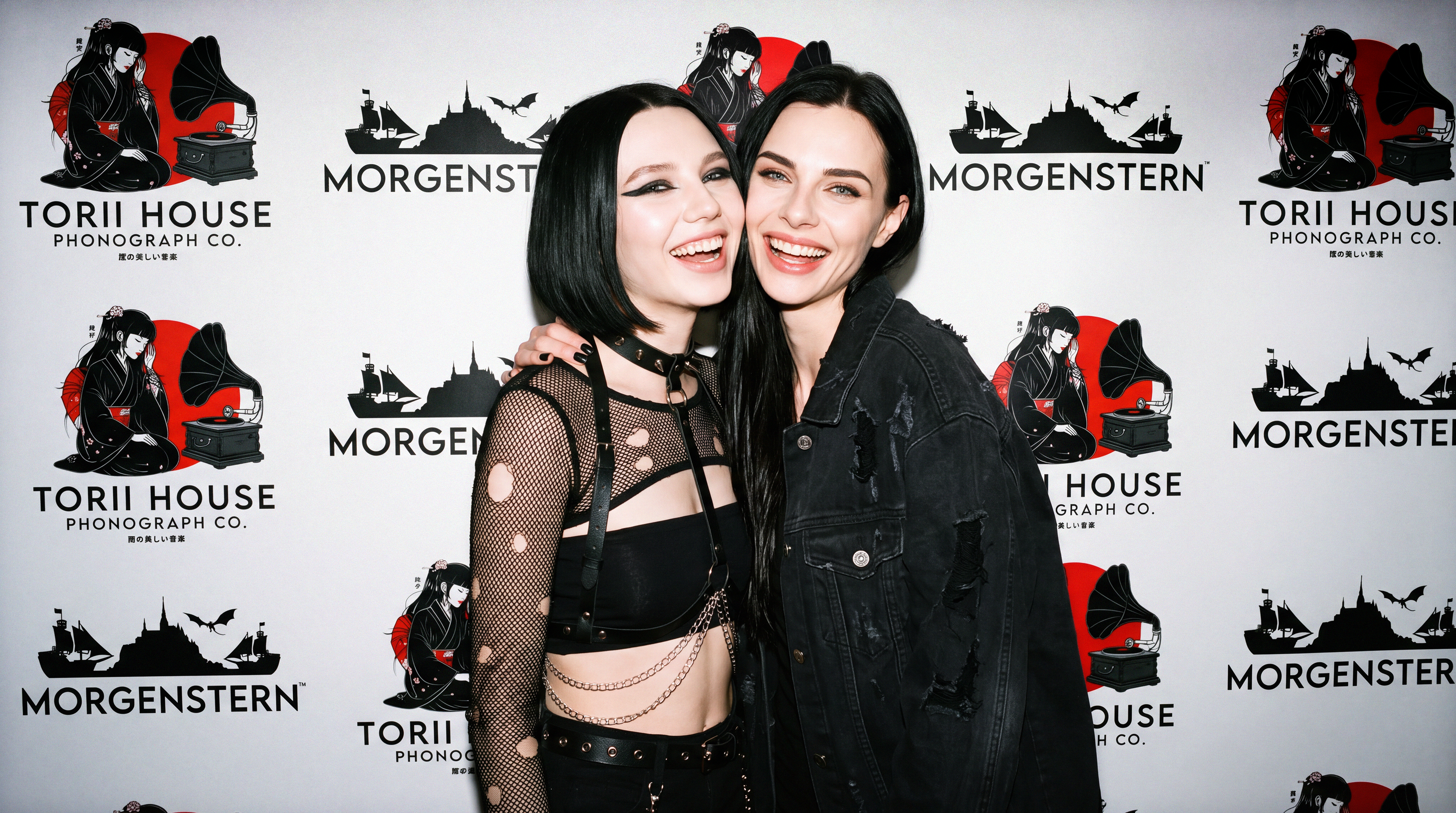 Monika Lehmann & Demitra Kalnina pose for press during music album launch promotion.