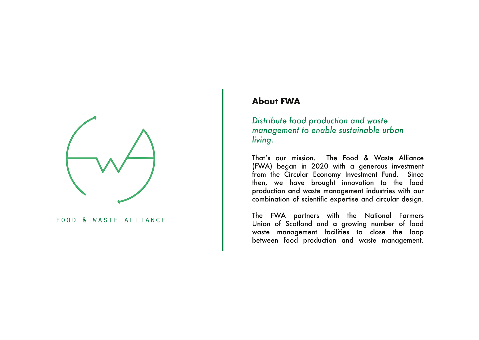 About FWA (excerpt from Food & Waste Alliance's product book)