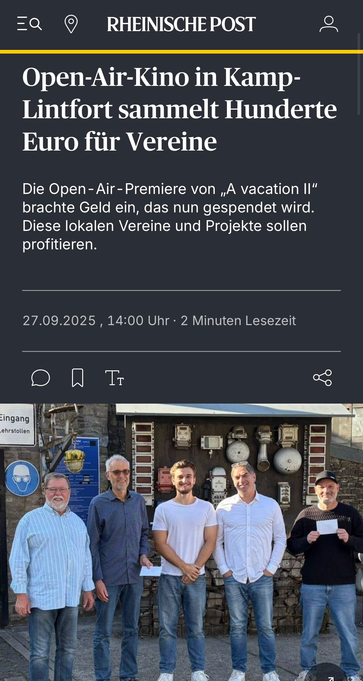 ZEITUNGSARTIKEL SPENDE PART II