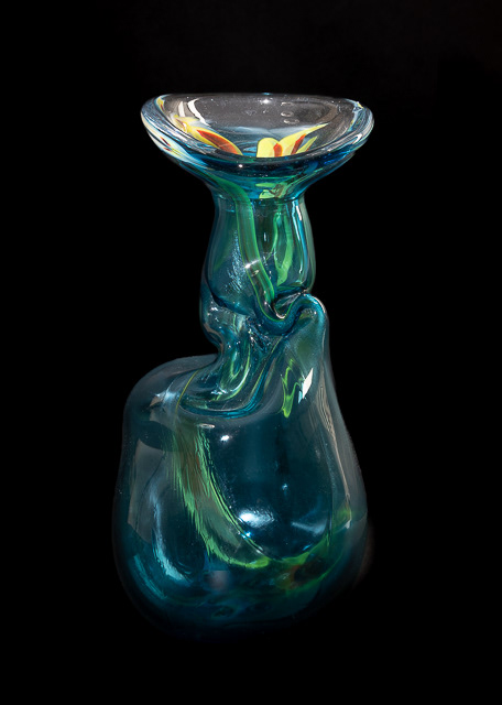 Portfolio Shots - A. Finnegan Glass a piece of blue/green decorative glass