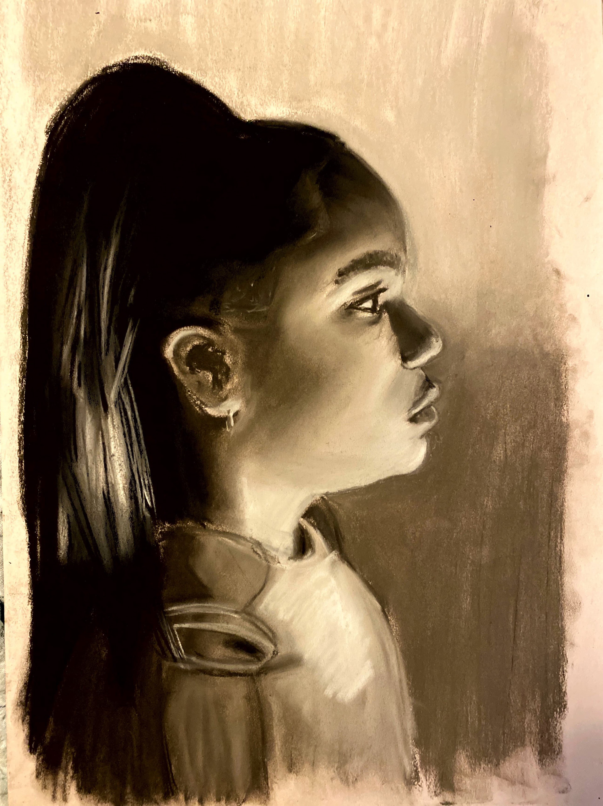 Portrait of my Sister (Chalk Pastel)