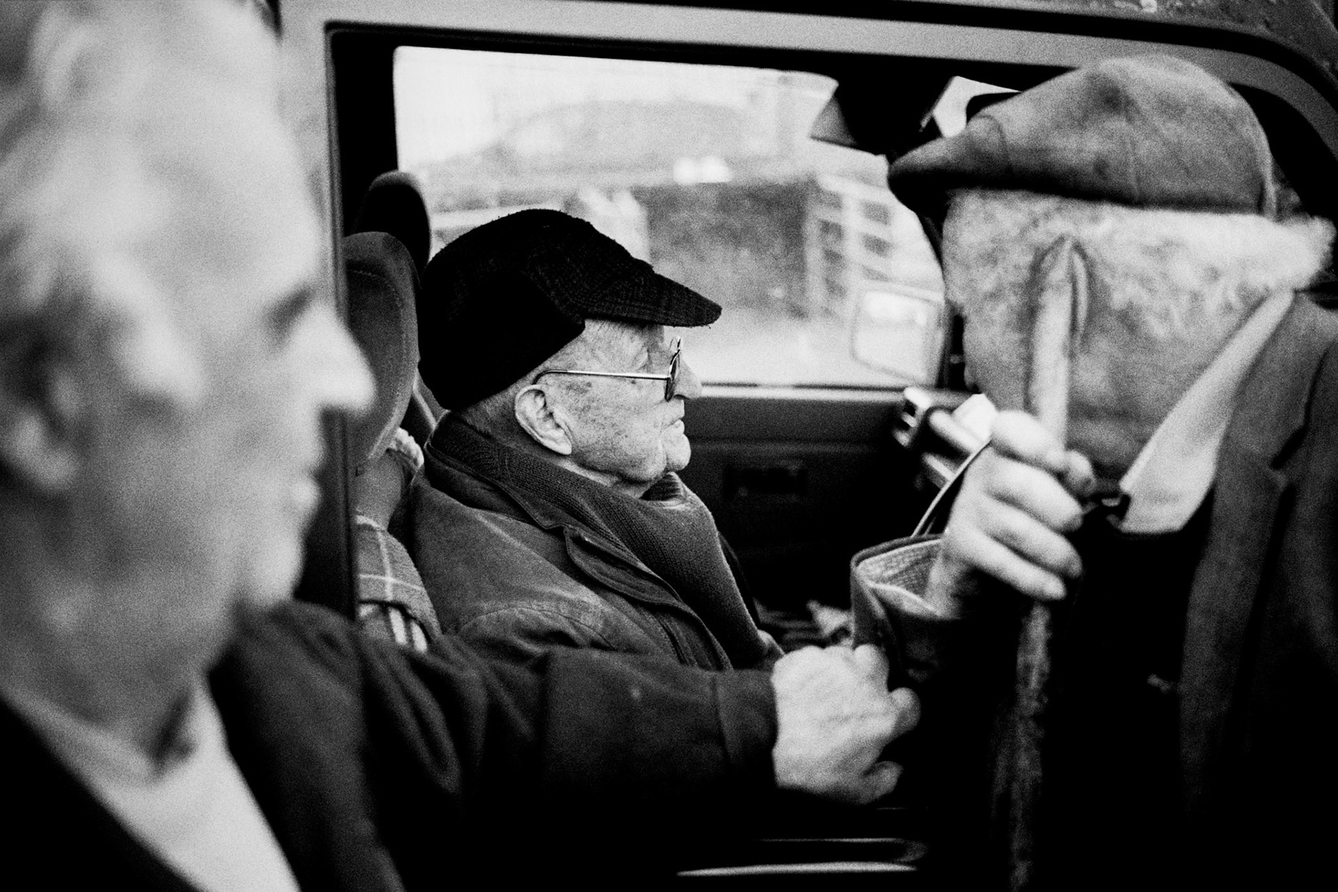 (LtoR) Fred Evans, Dai Lloyd &amp; Billy Miles. Last day, Abergavenny Livestock Market, 11th December 2013.