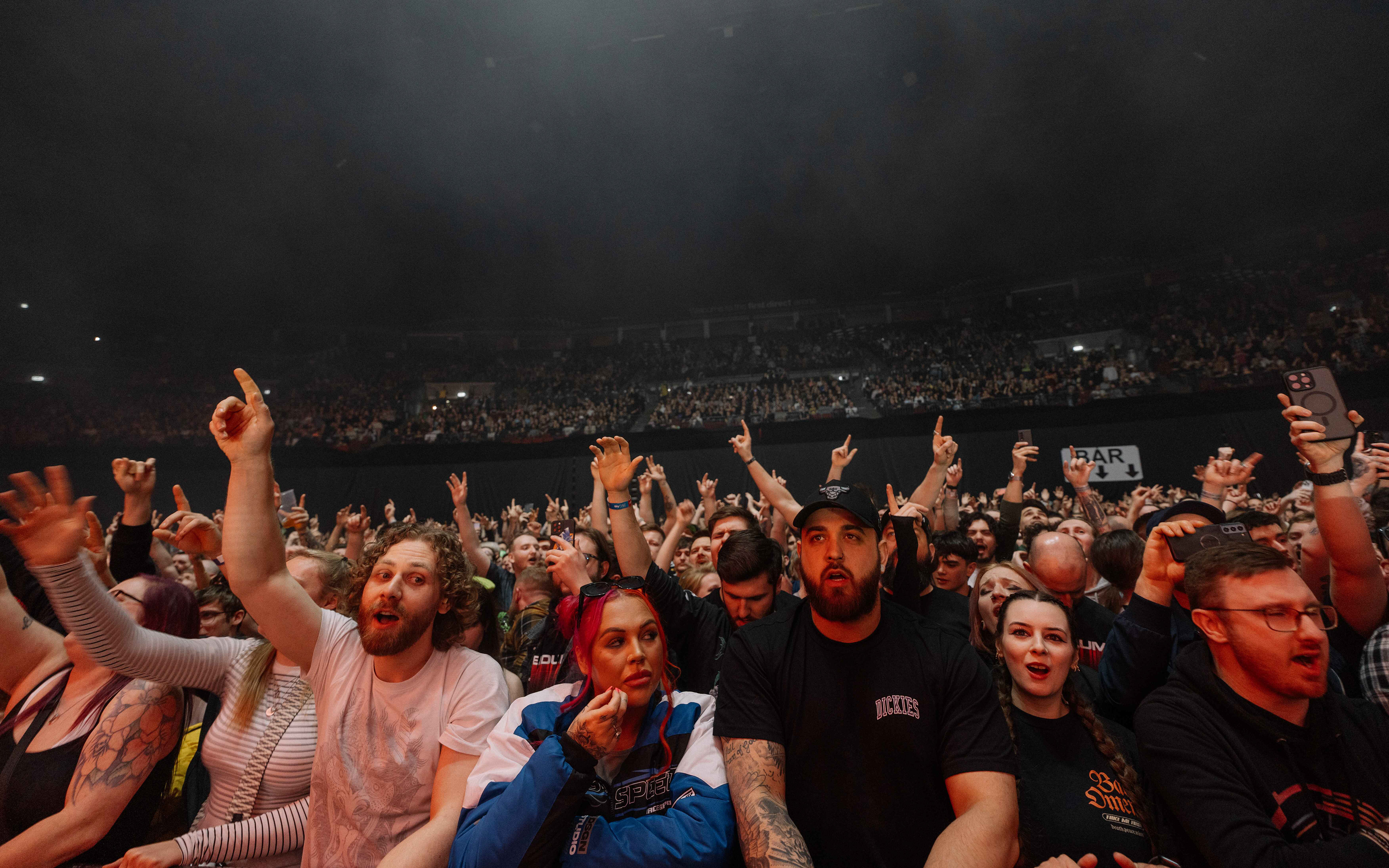 Crowd of fans watching Pendulum at First Direct Arena in Leeds on Sunday 24th March 2024