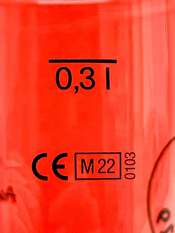 "Eichen" / Füllstrich nach "CE"-Norm im Druck- oder Laser-Verfahren