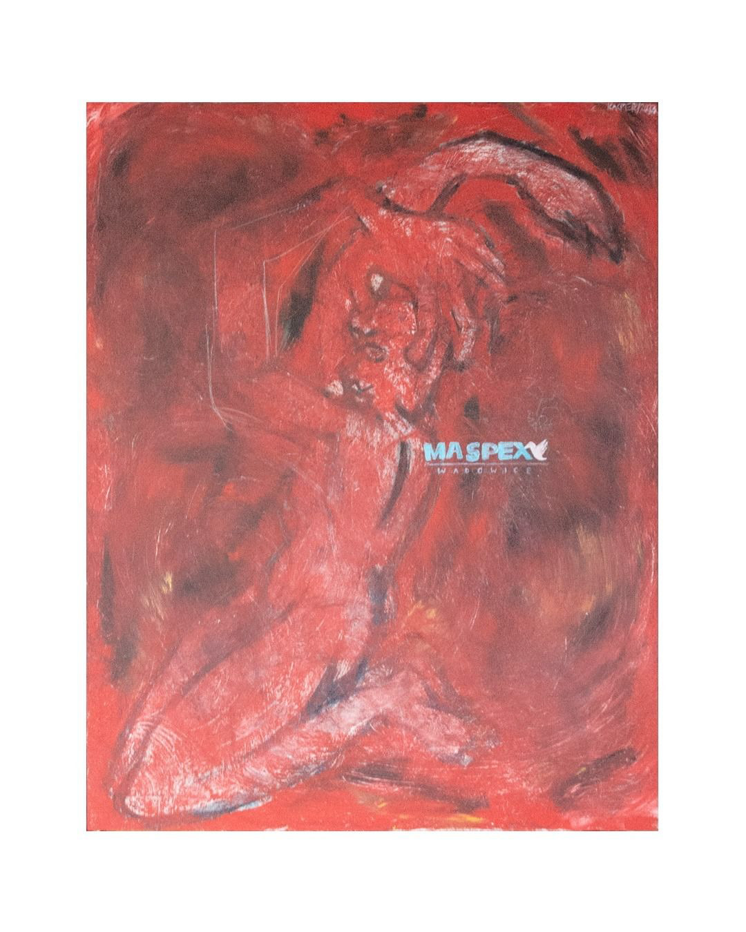 2050 PLN / "Dysputa teologiczna" 95x72 cm / olej, akryl, węgiel, ołówek, na lnianym płótnie