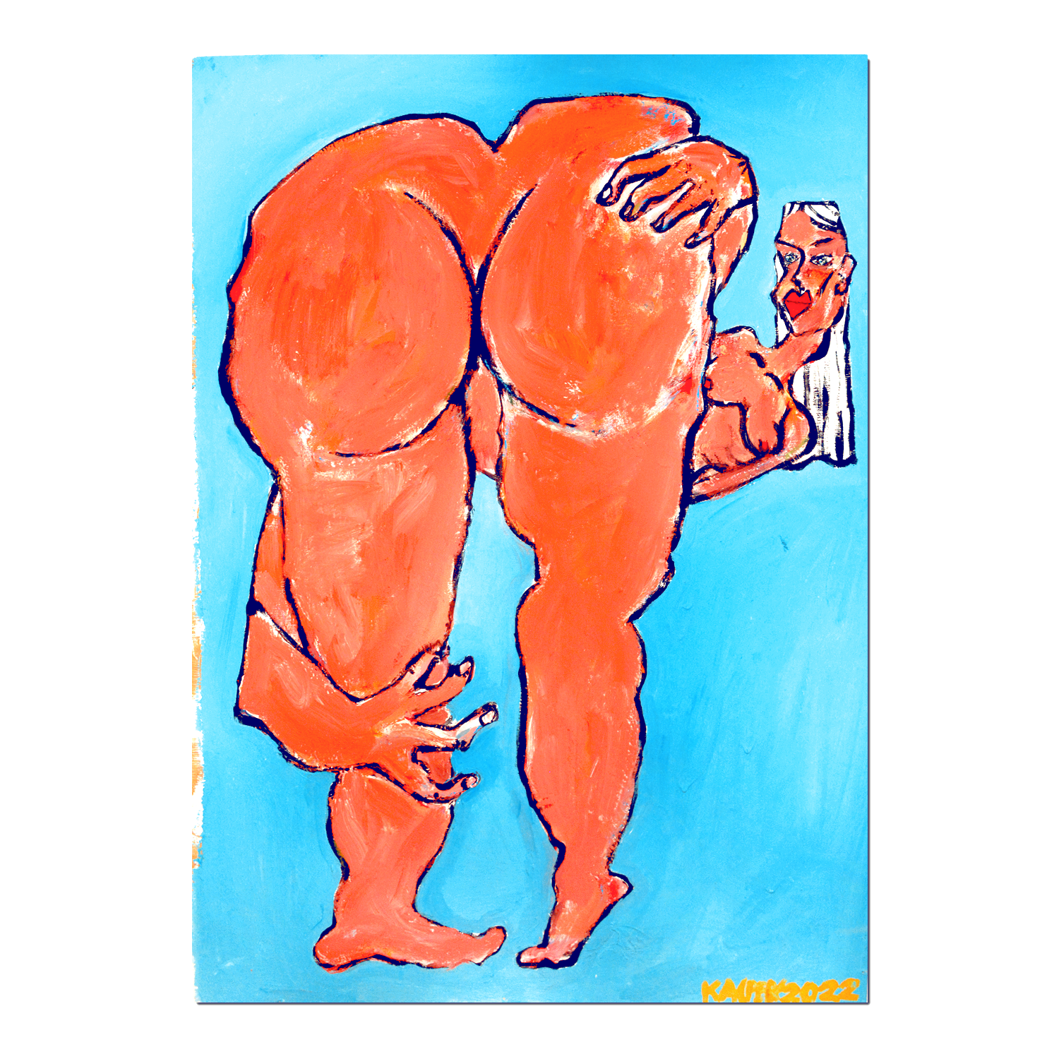 920 PLN / 205 USD / 195 EUR / dyptyk cielesny, no 1 / 75x108 cm /akryl, pastel olejna, węgiel, ołówek, Marker permanentny na drewnie
