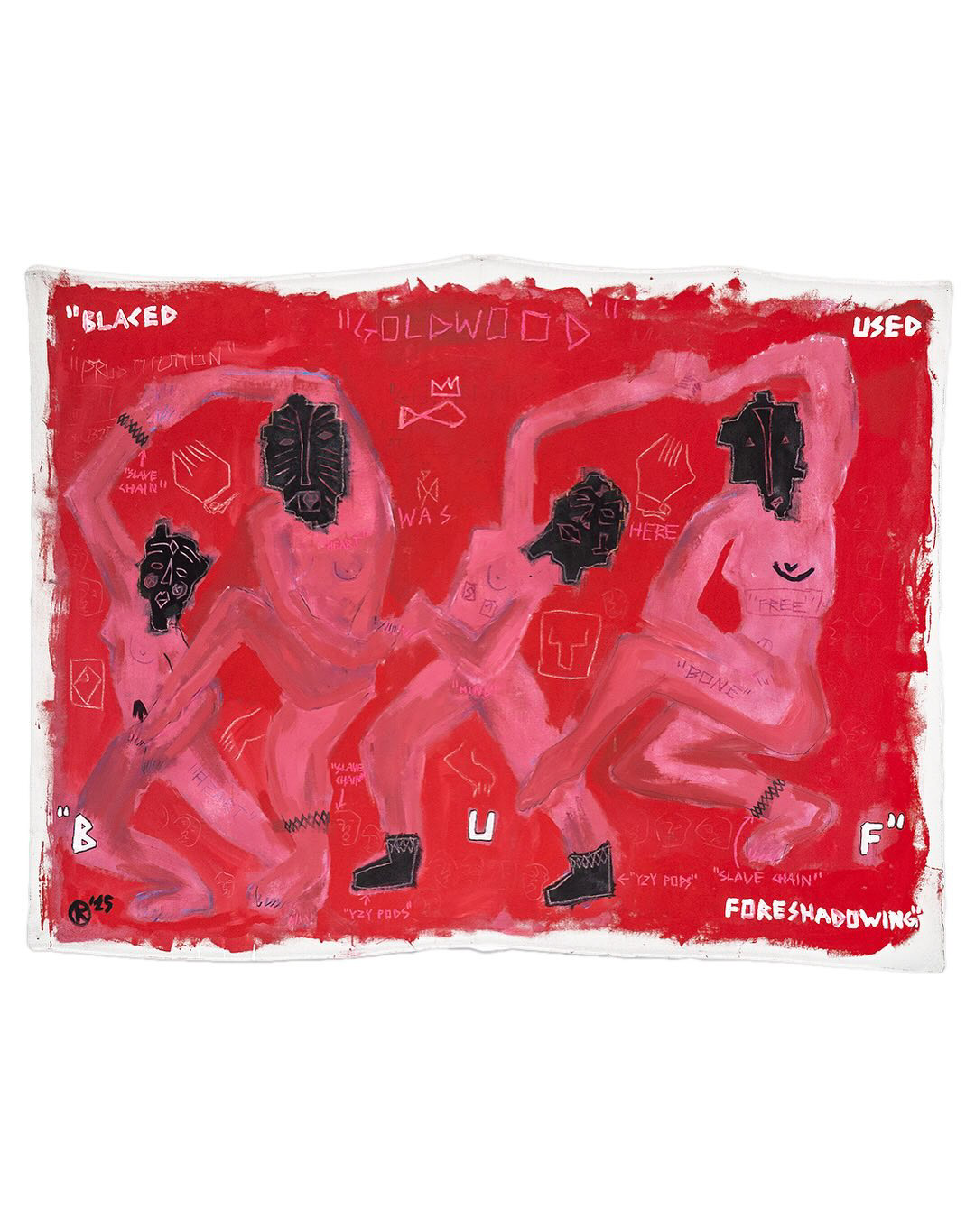 3450 PLN / „BUF - (Blacked Used Foreshadowing)” /1,8x2,2 m farba akrylowa, pastel sucha, na lnianym materiale luźnym