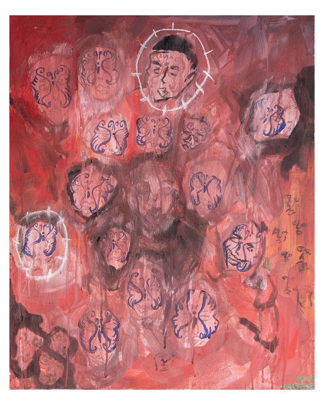 925 PLN / "Disorder" /80x60 cm, farba akrylowa, pastel sucha, pastel olejna, kredka na bawełnianym płótnie