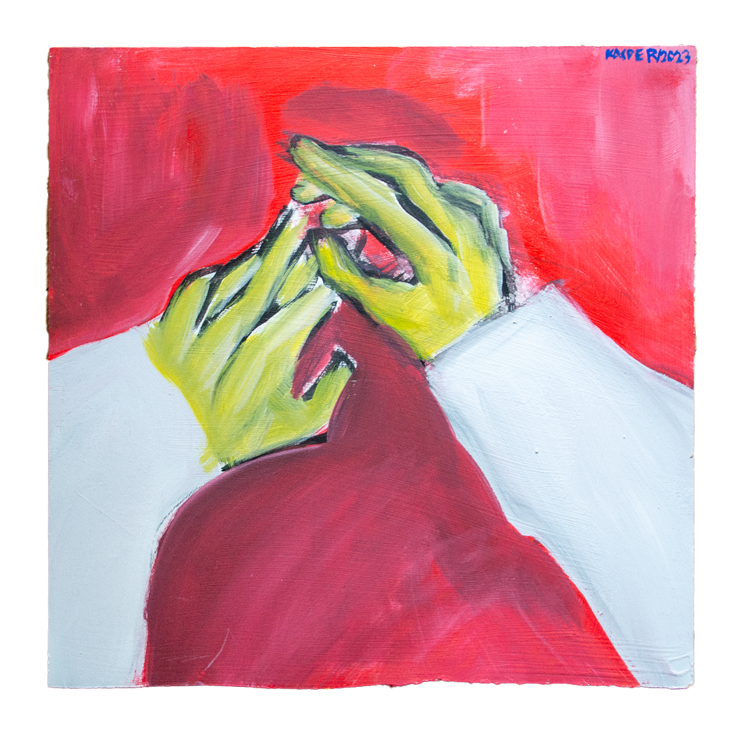 550 PLN / 120 USD / 110 EUR , 50x50 cm, "Przed i po pomalowaniu paznokci, no.1" , akryl, pastel olejna, ołówek, węgiel na drewnianej dykcie