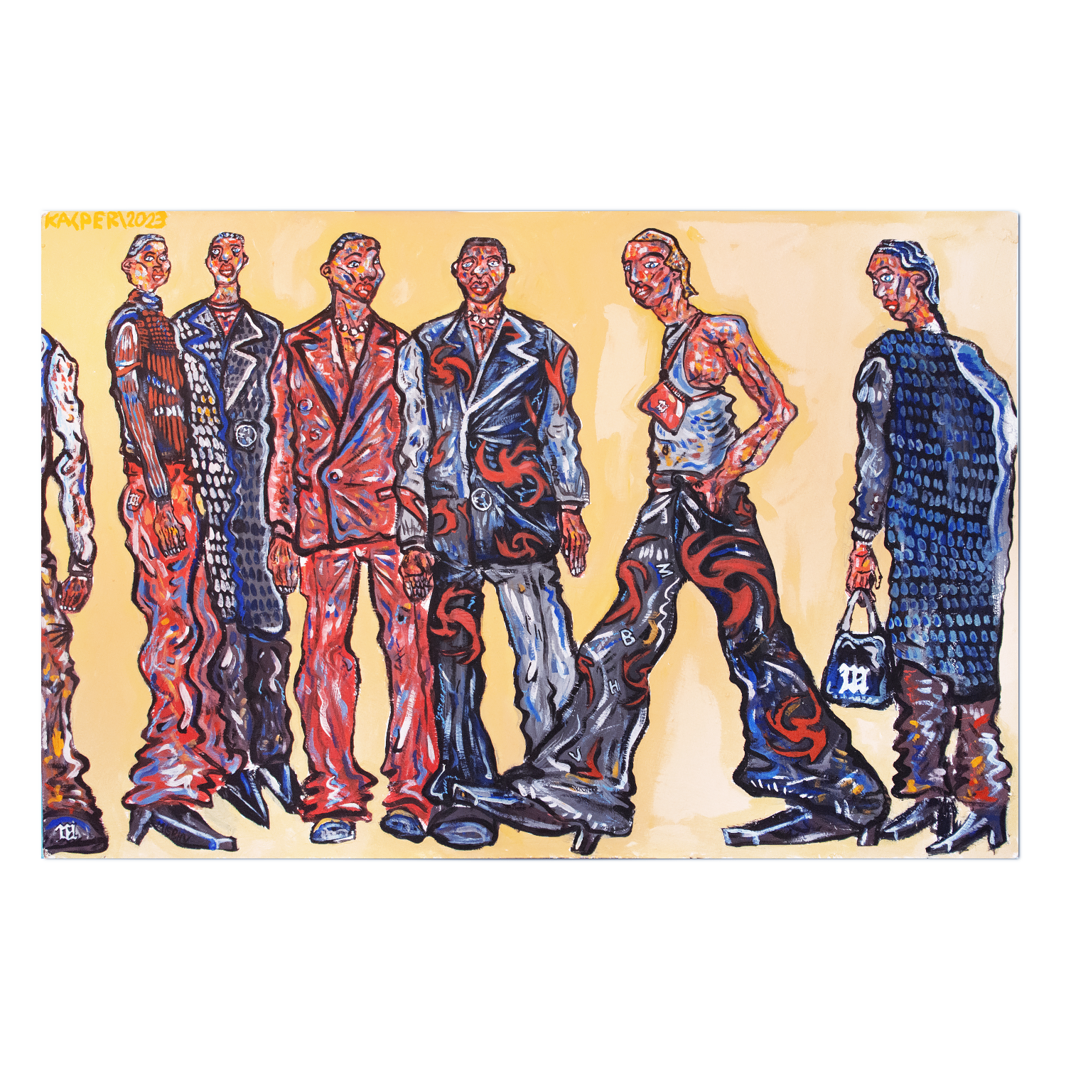 1850 PLN / 420 USD / 400 EUR / "wyjście pokazowe i czerwonych i czarnych graniturach" / 80x150 cm /akryl, pastel olejna, węgiel, ołówek, Marker permanentny na drewnie