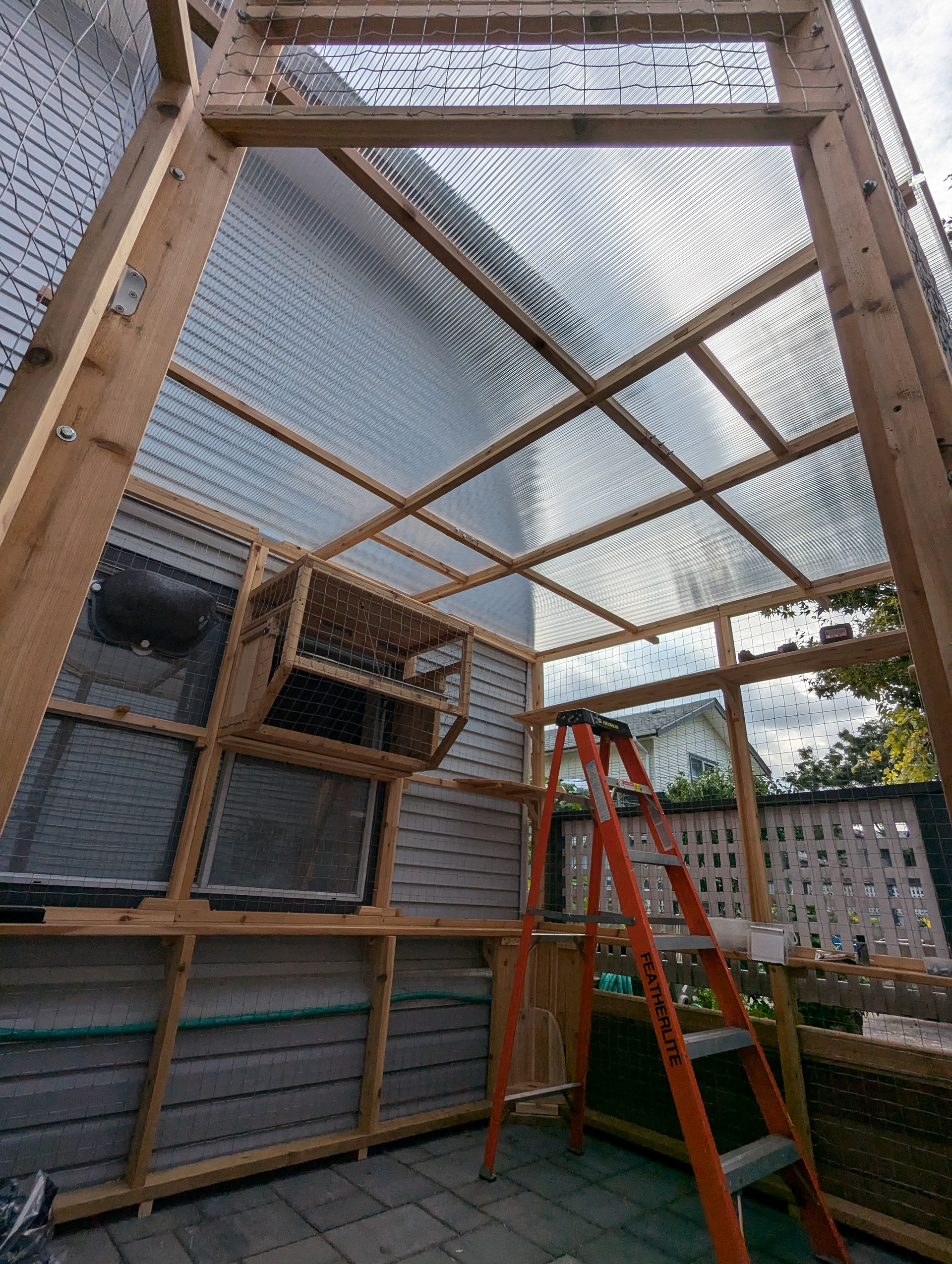 Final polycarbonate roofing installed!