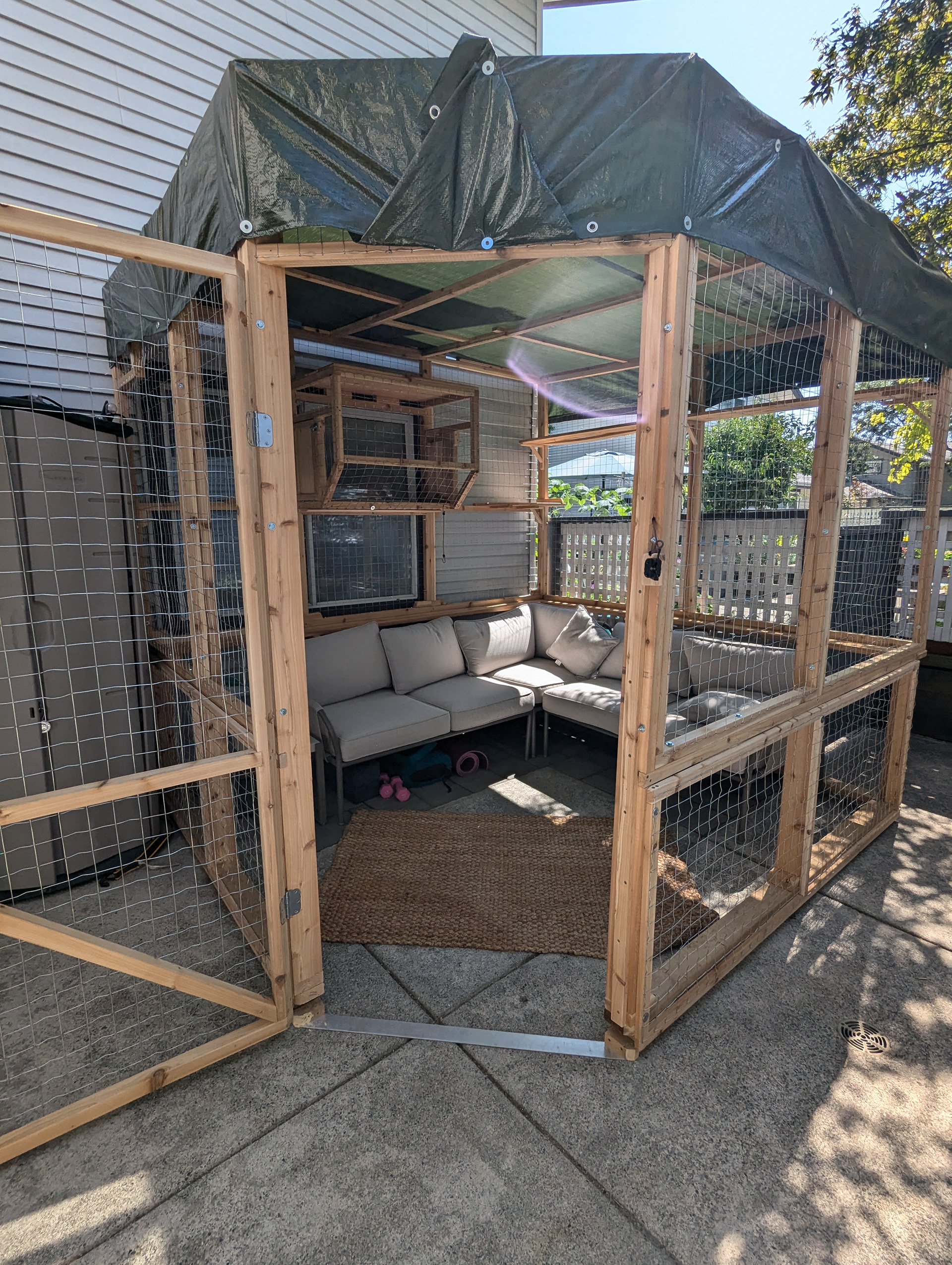 We had to make do with a tarp roof for a little while but it literally weathered the storm :)