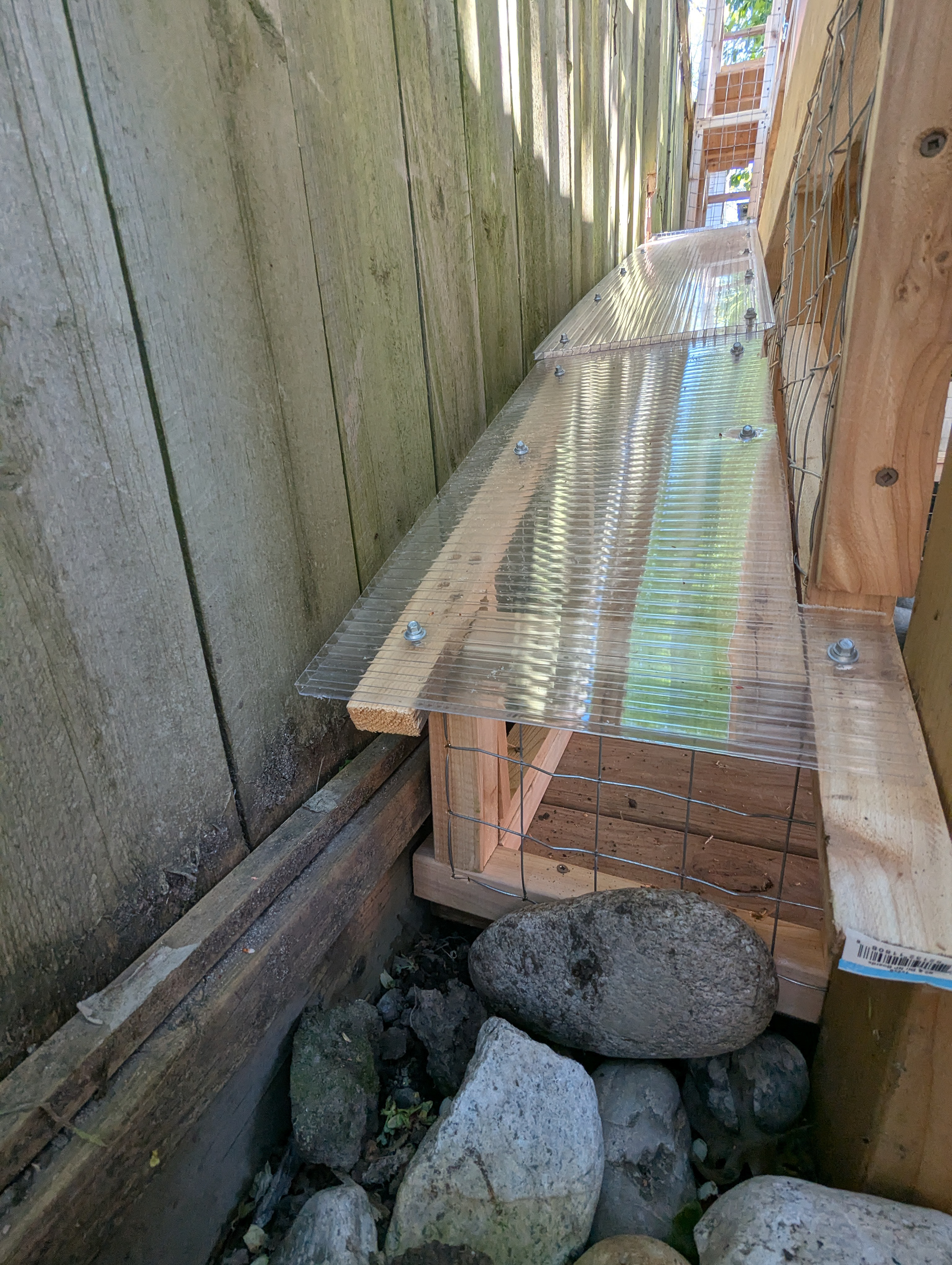 A long ramp down the back of the play structure.