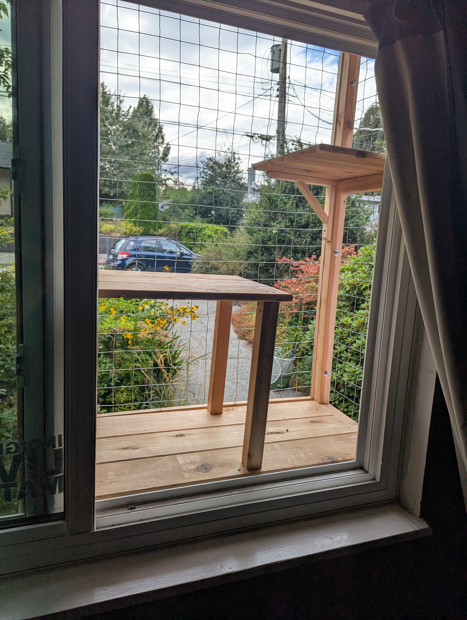 The window can be opened to get at the whole interior.