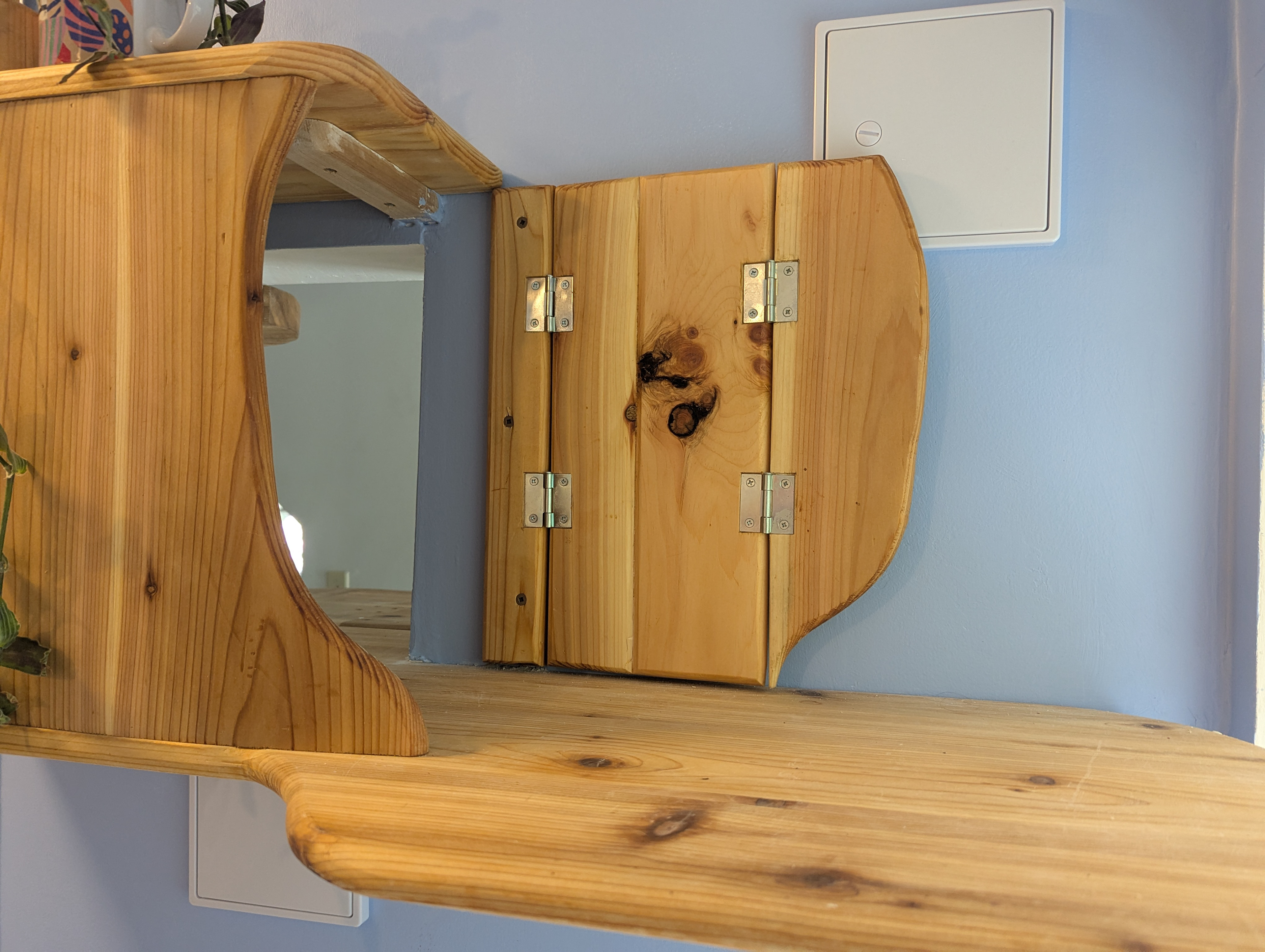 The contraption needed a privacy screen for crazy guests who don't want an audience while they...wash their hands.
