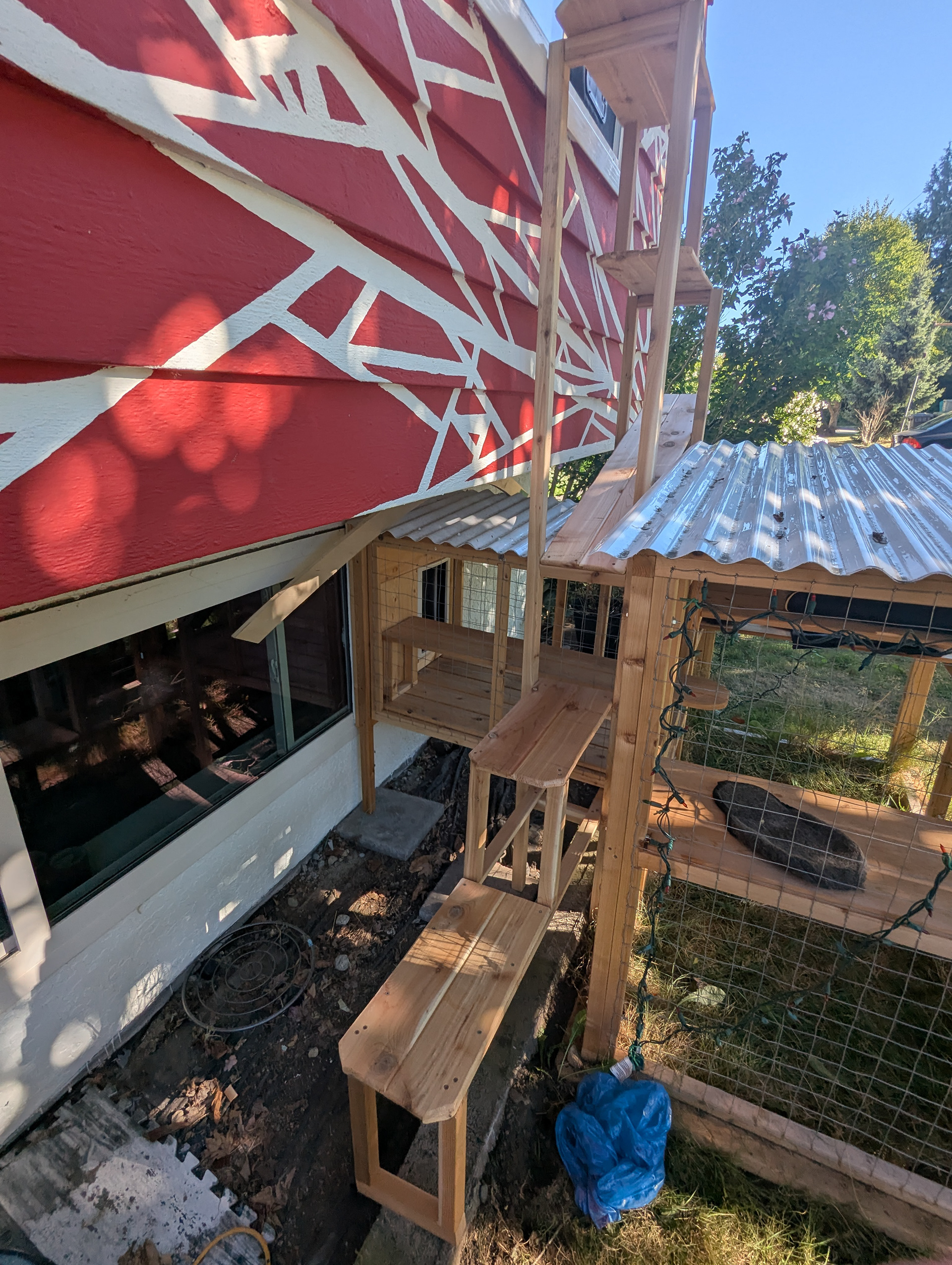This cat ladder gets them up to the window...
