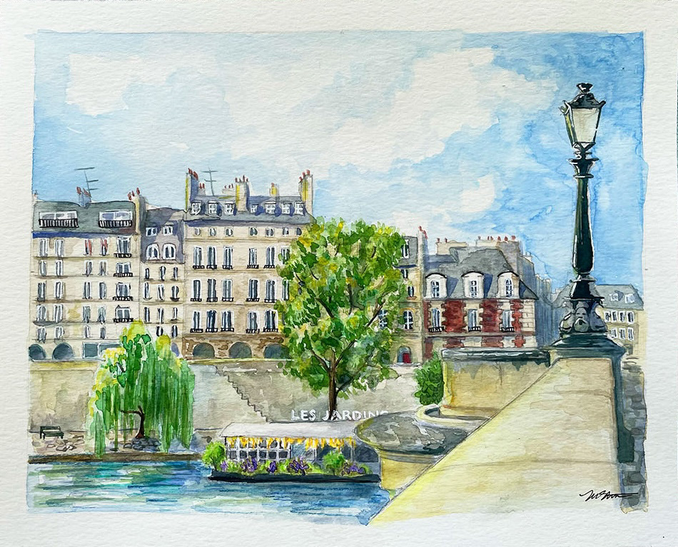 Paris à travers Zoe, aquarelle, 2024.
