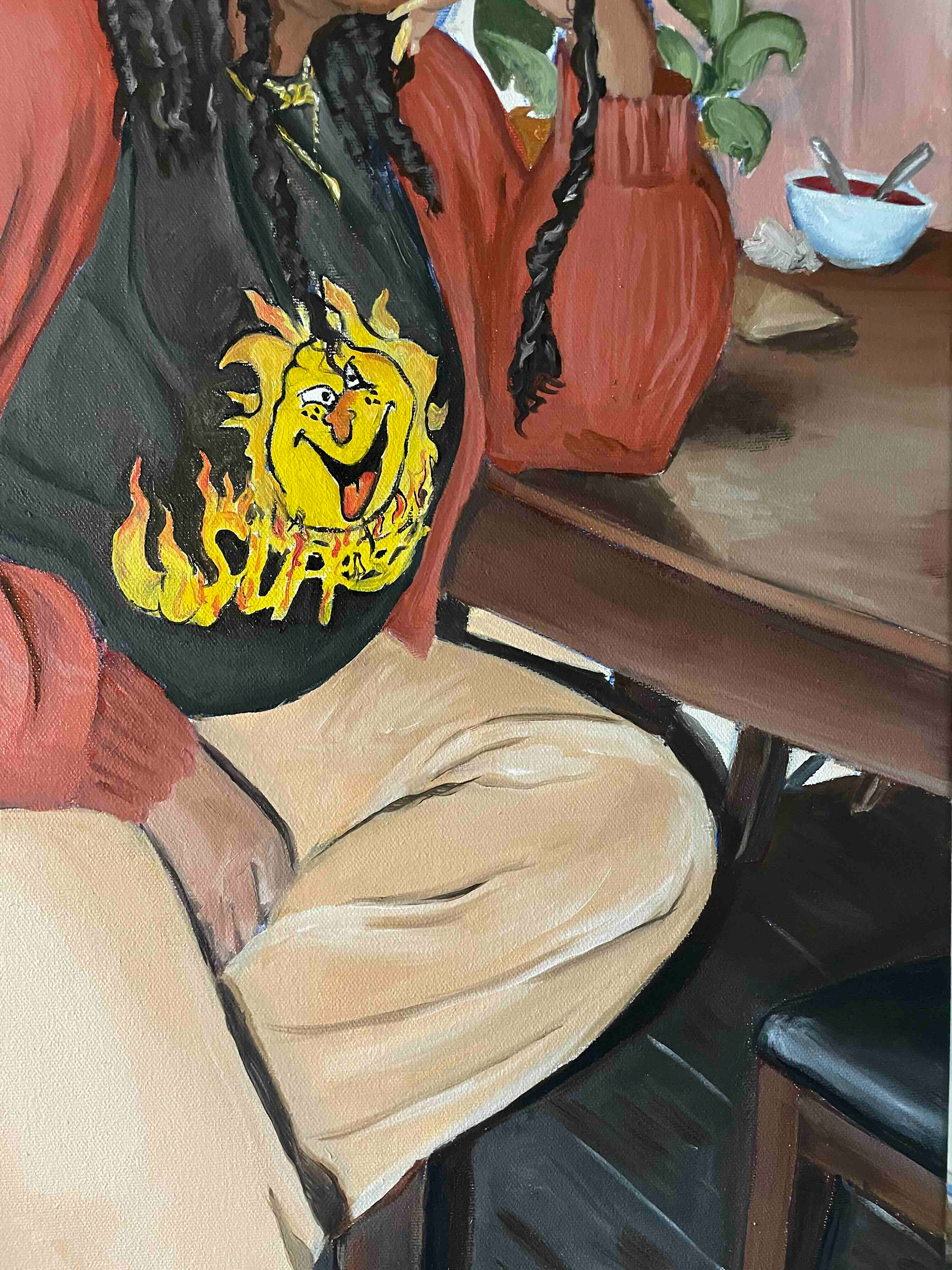 Détail - Astrid, huile sur toile, 2021.