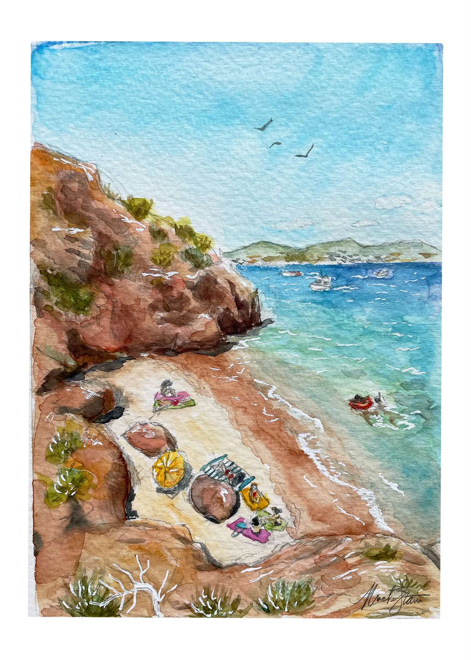 Saint-Raphaël, aquarelle, 2023.
