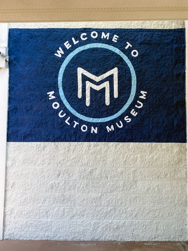 Acrylic and spray paint on concrete block, Moulton Museum, Laguna Hills, CA, 2022