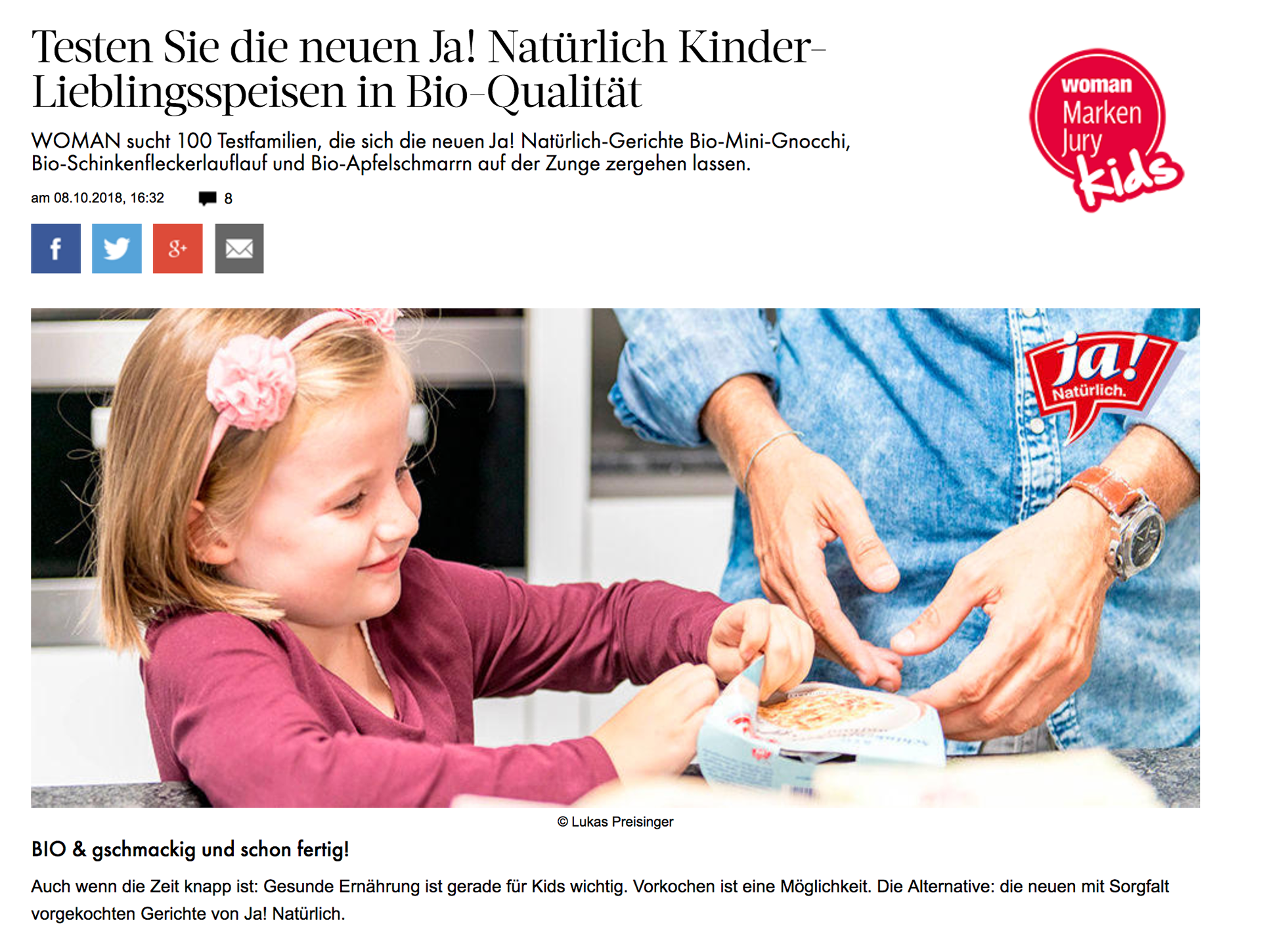 ja! Natürlich Kinderspeisen