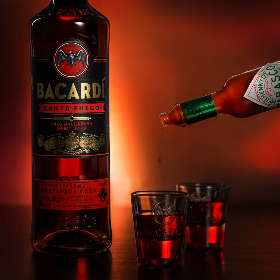 Kampagnenfoto Bacardi Fuego mit Tabasco