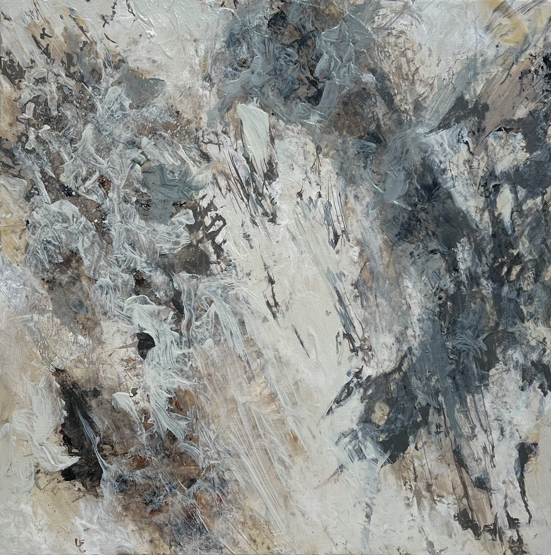 II - 45.5cmx45.5cm Oil, pencil and marker pen on limestone primed canvas