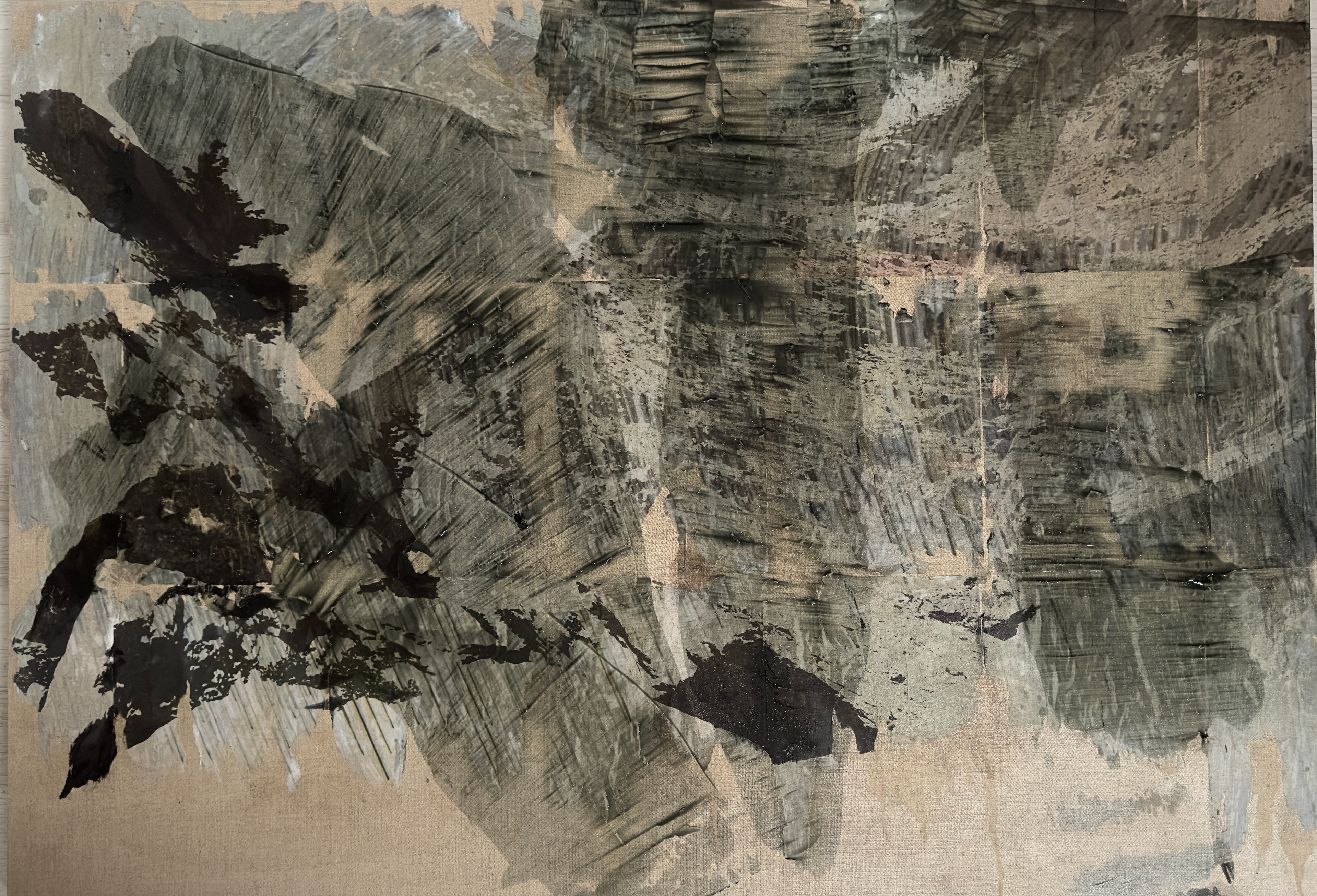 Image transfer and oil on linen 118x80cm