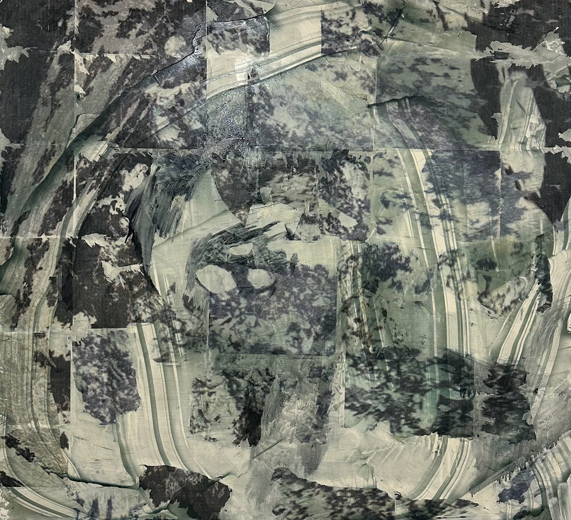 Image transfer an Oil on canvas 124x113cm