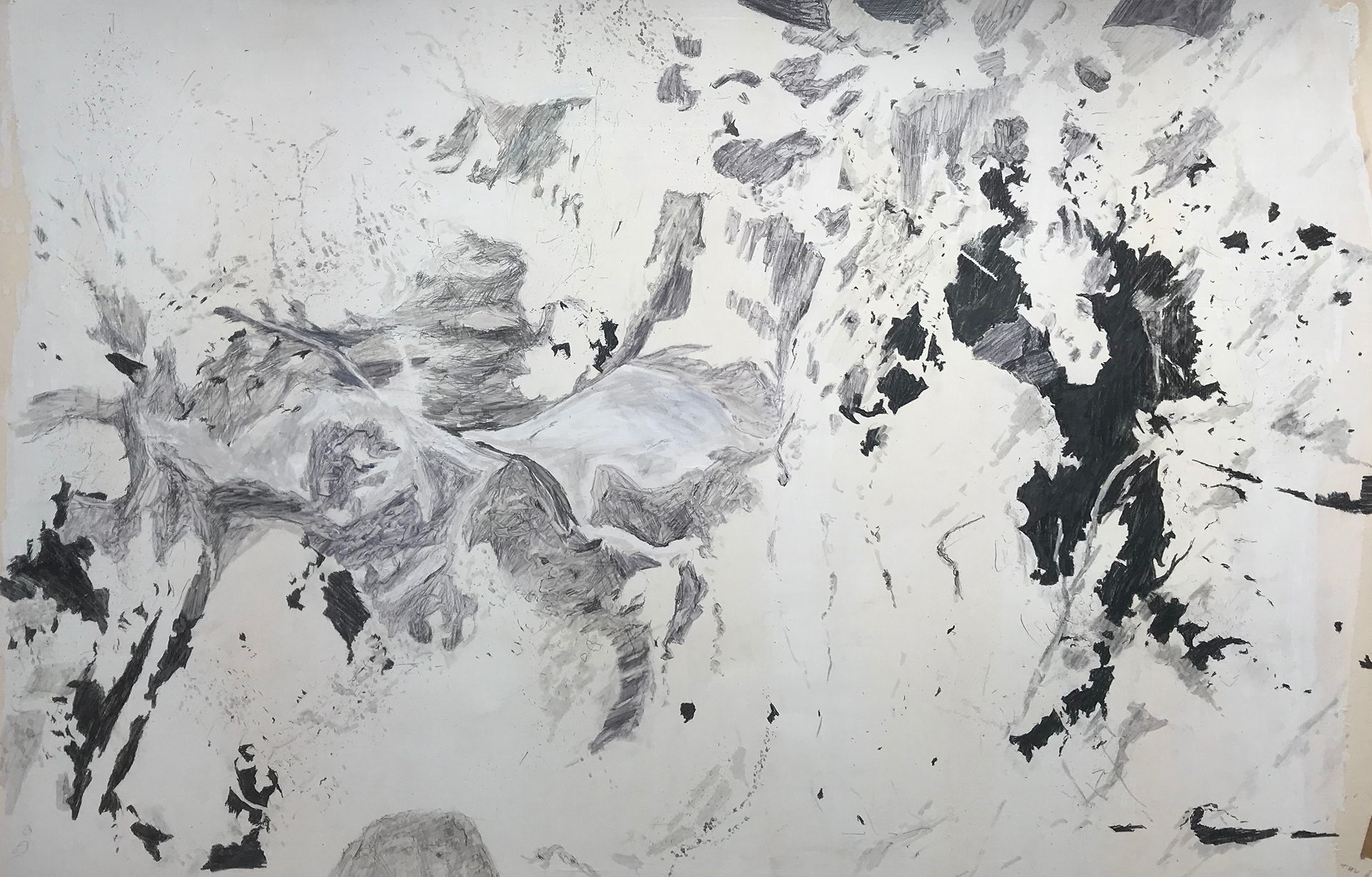 The Lost Valley: d4a 65x103cm oil, pencil, coloured pencil, marker pen on paper