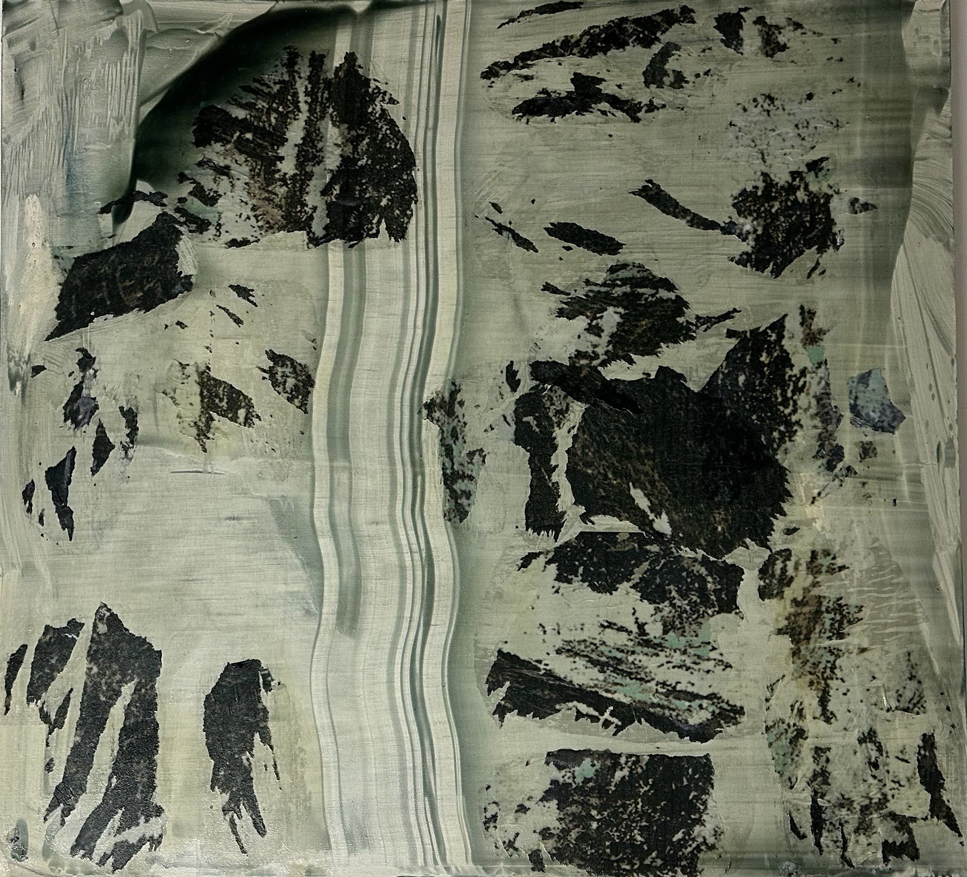 Image transfer an Oil on canvas 89.5x83cm