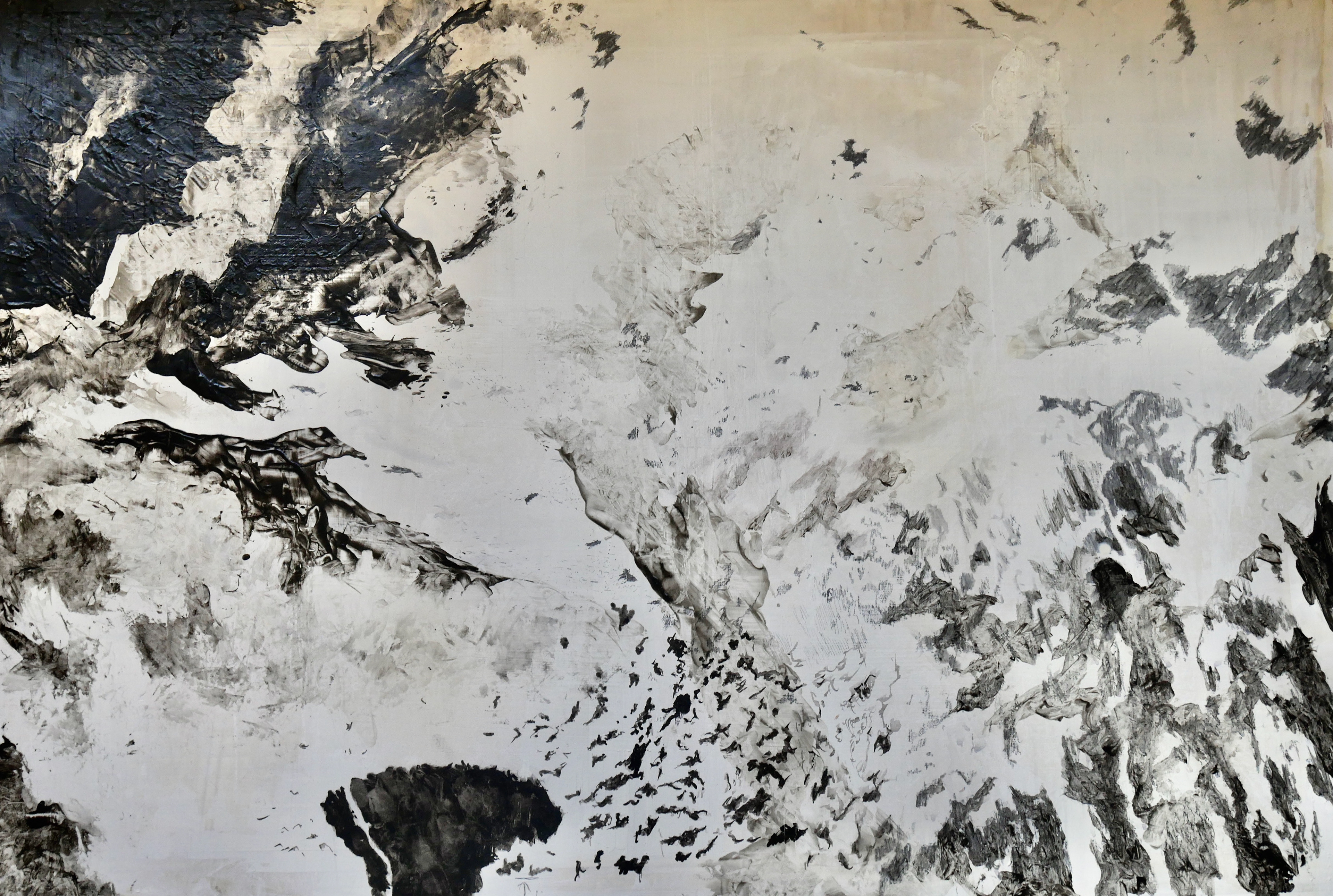 The Lost Valley (after Wu Yuanzhi)' 10/2/20 (oil paint, pencil and marker pen on paper) 65x90cm