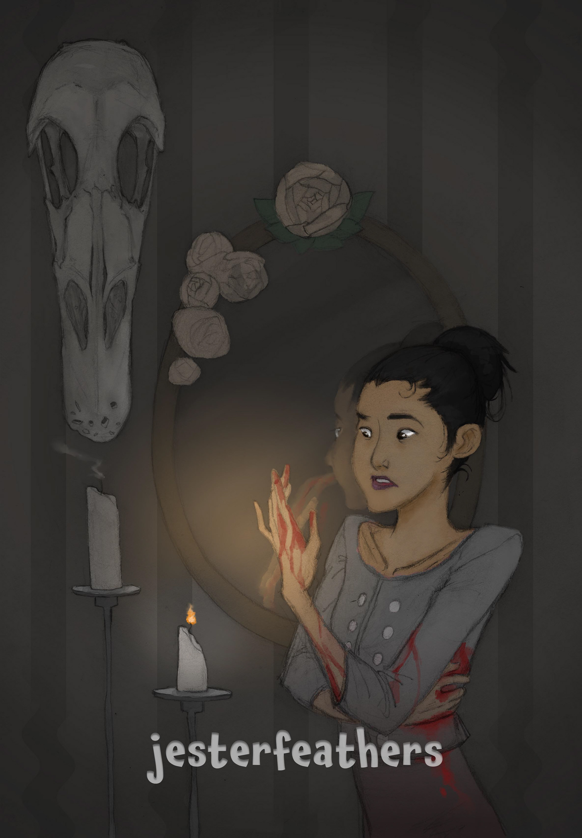 half body + color + full picture background