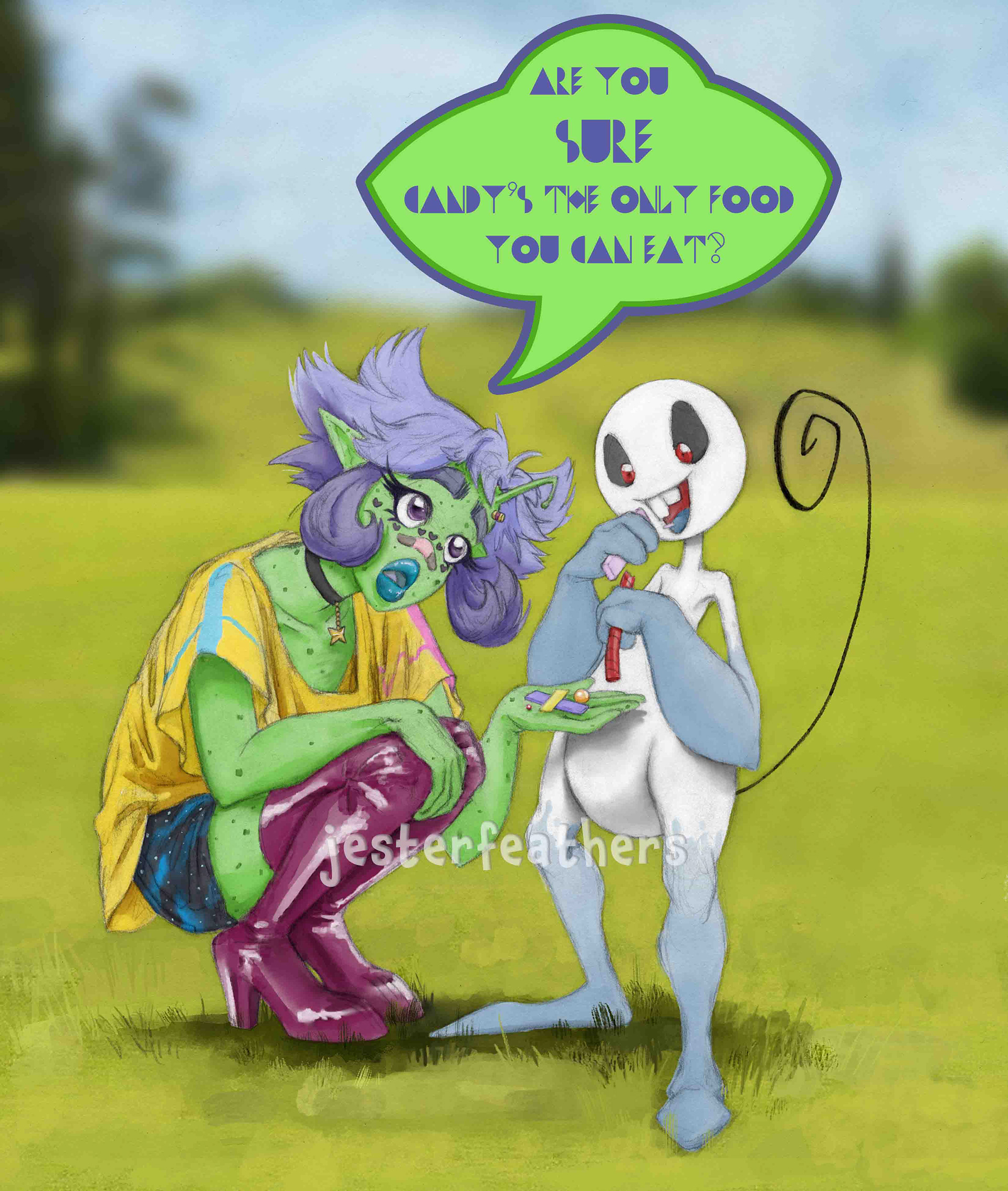2 full bodies + color + full picture background