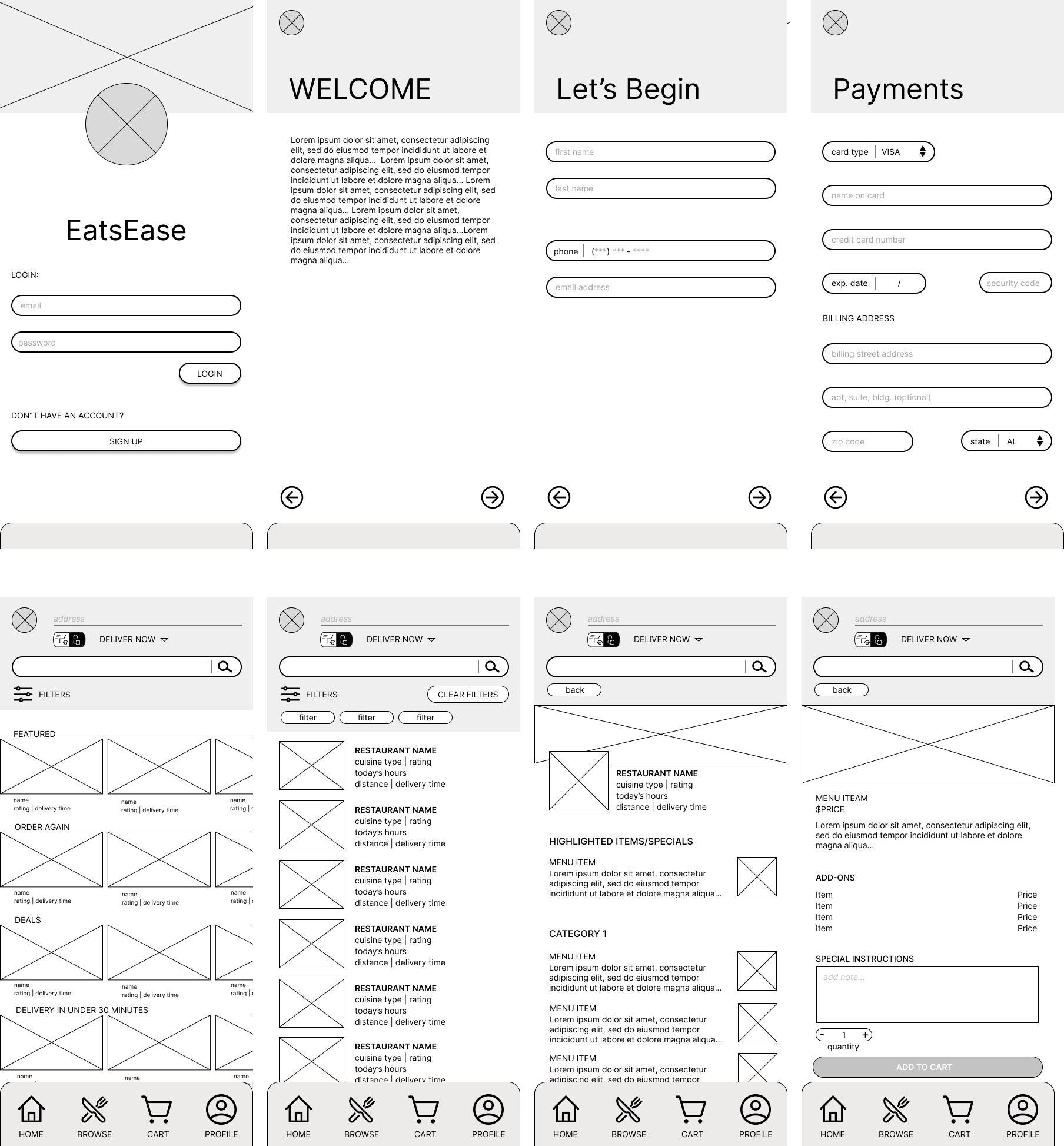 Image showing mid-fidelity mockups