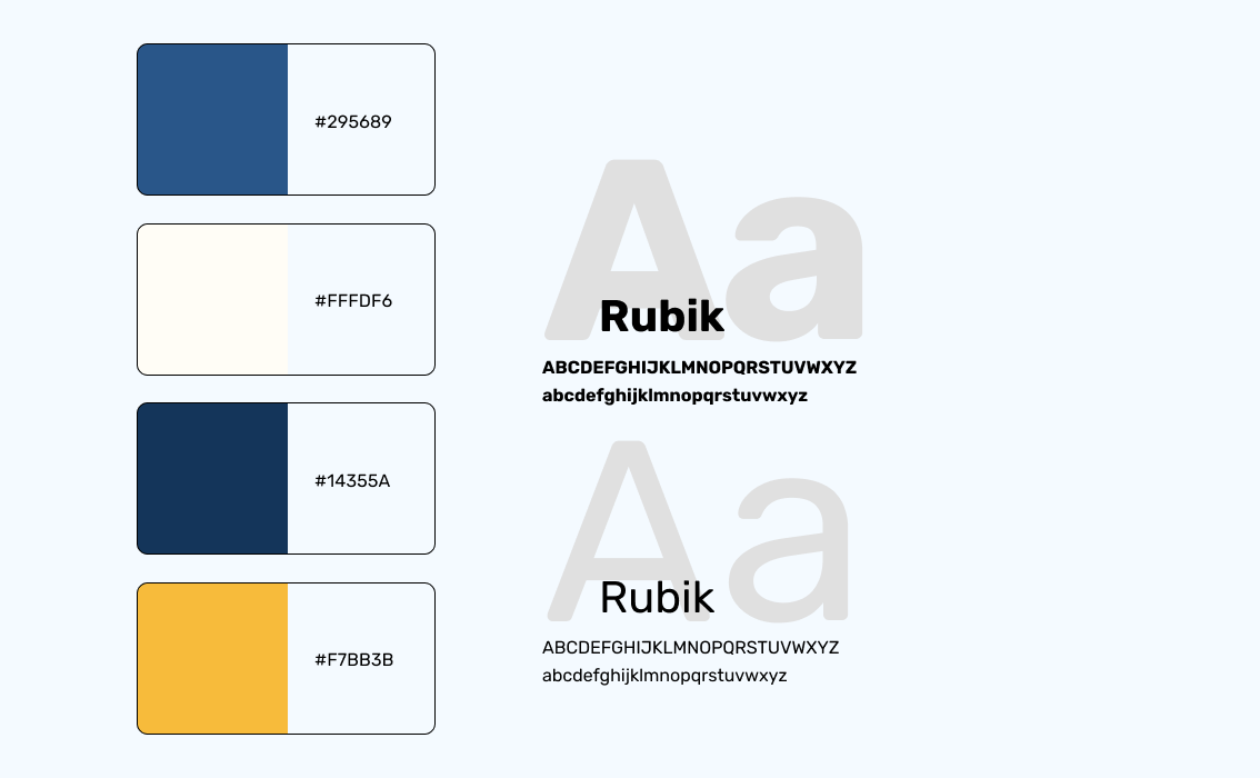 Colors and typography for the marketing page