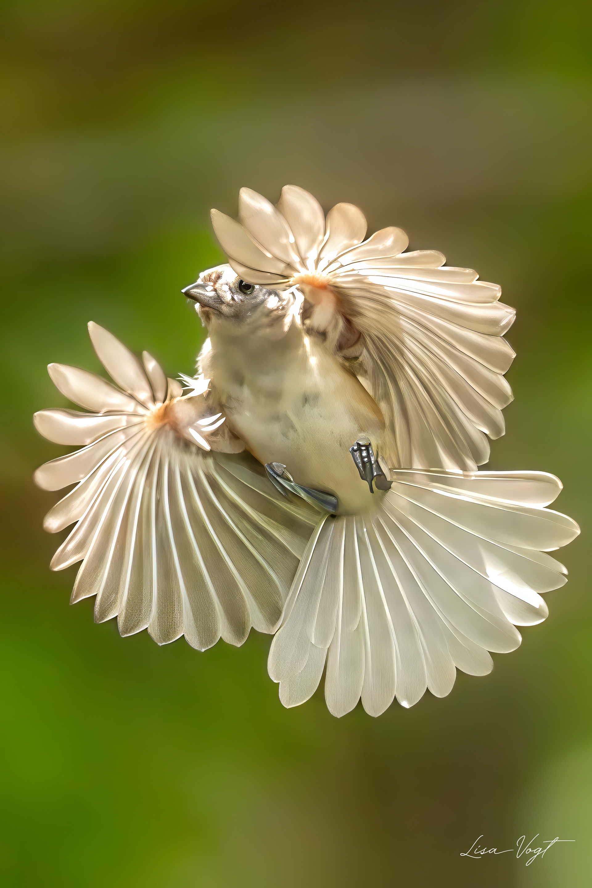 Backyard bird coming to the bird feeder.