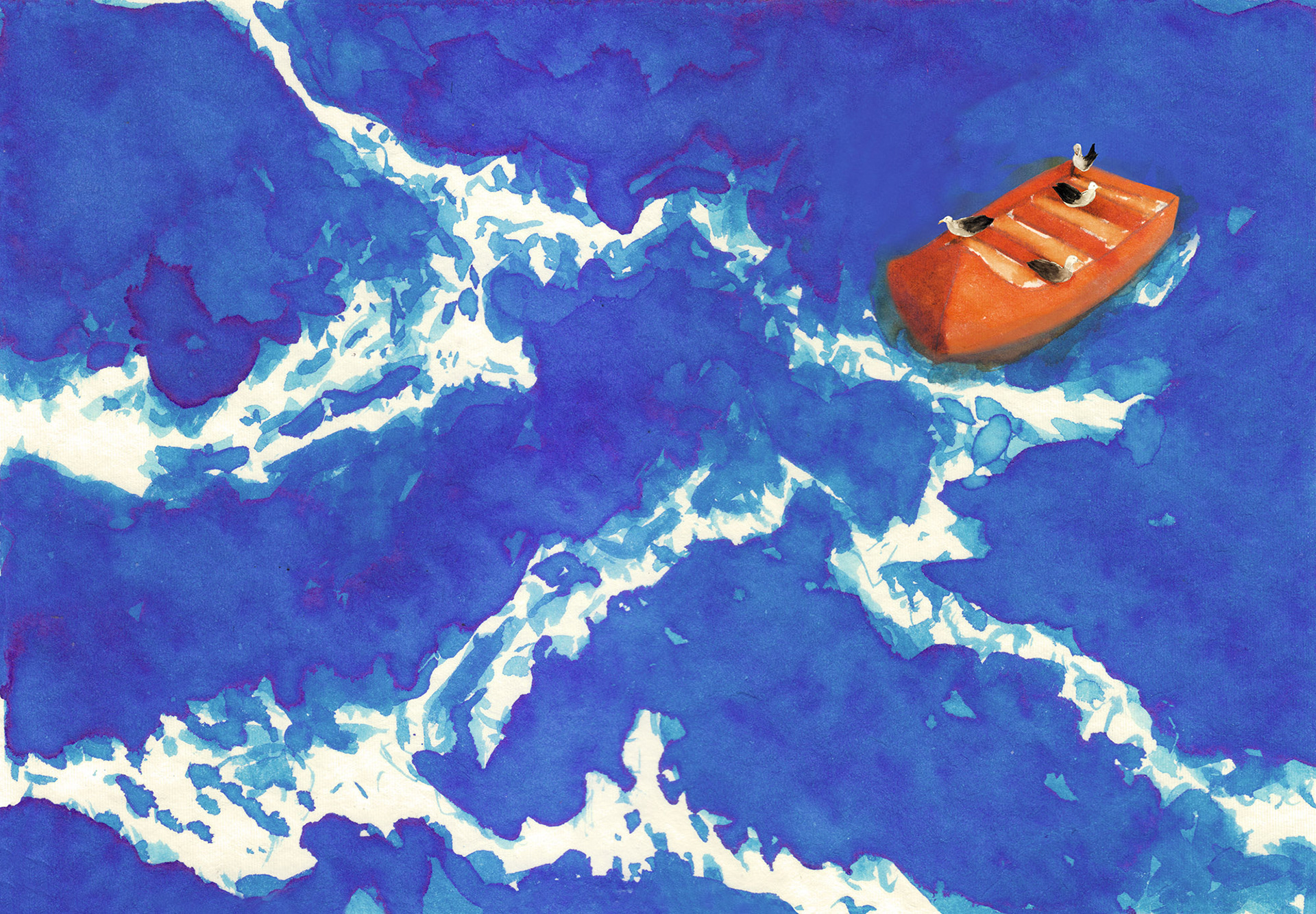Acuarelas liquídas. Ilustración para el libro Juan Salvador Gaviota