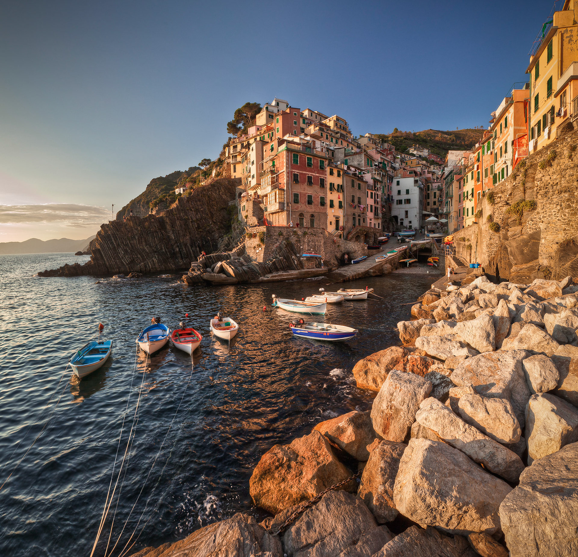 Riomaggiore at Sunset
