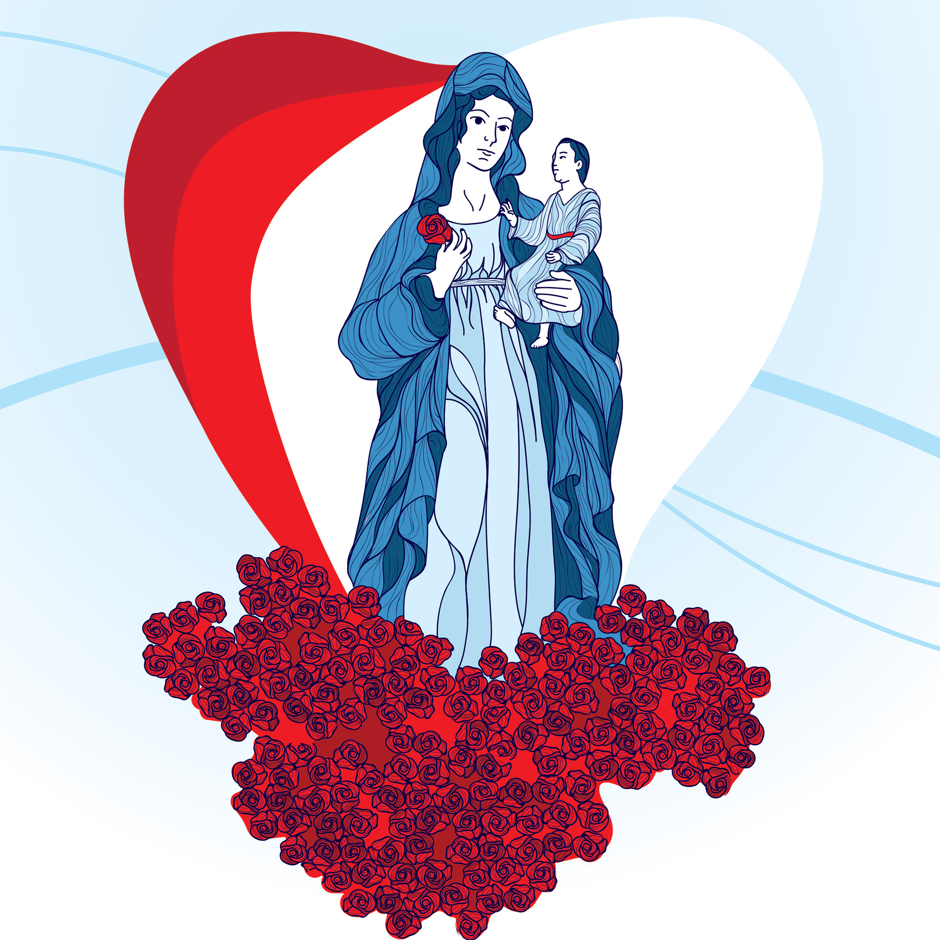 Promotional image for an event based around Mary