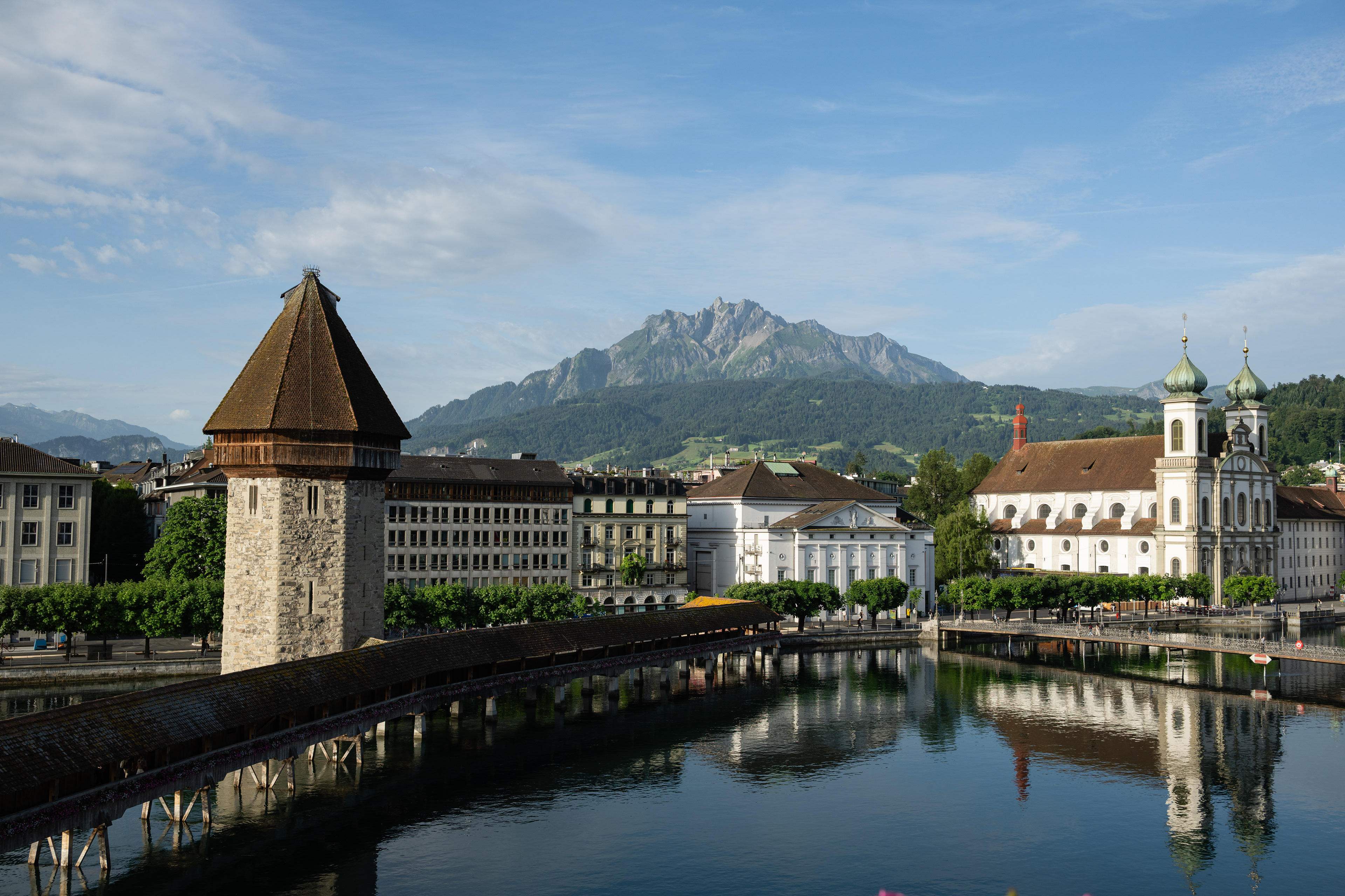 Chapel bridge, water tower, & Jesuit church